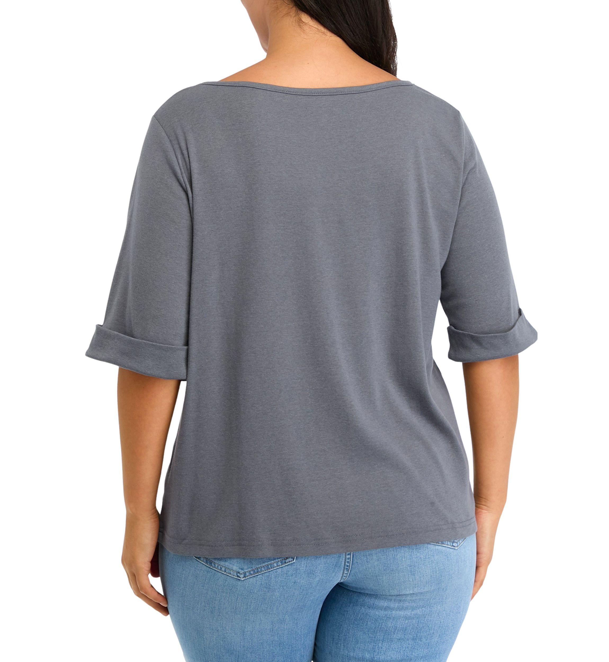 Plus Size Alanis Elbow Sleeve Knit Solid Top