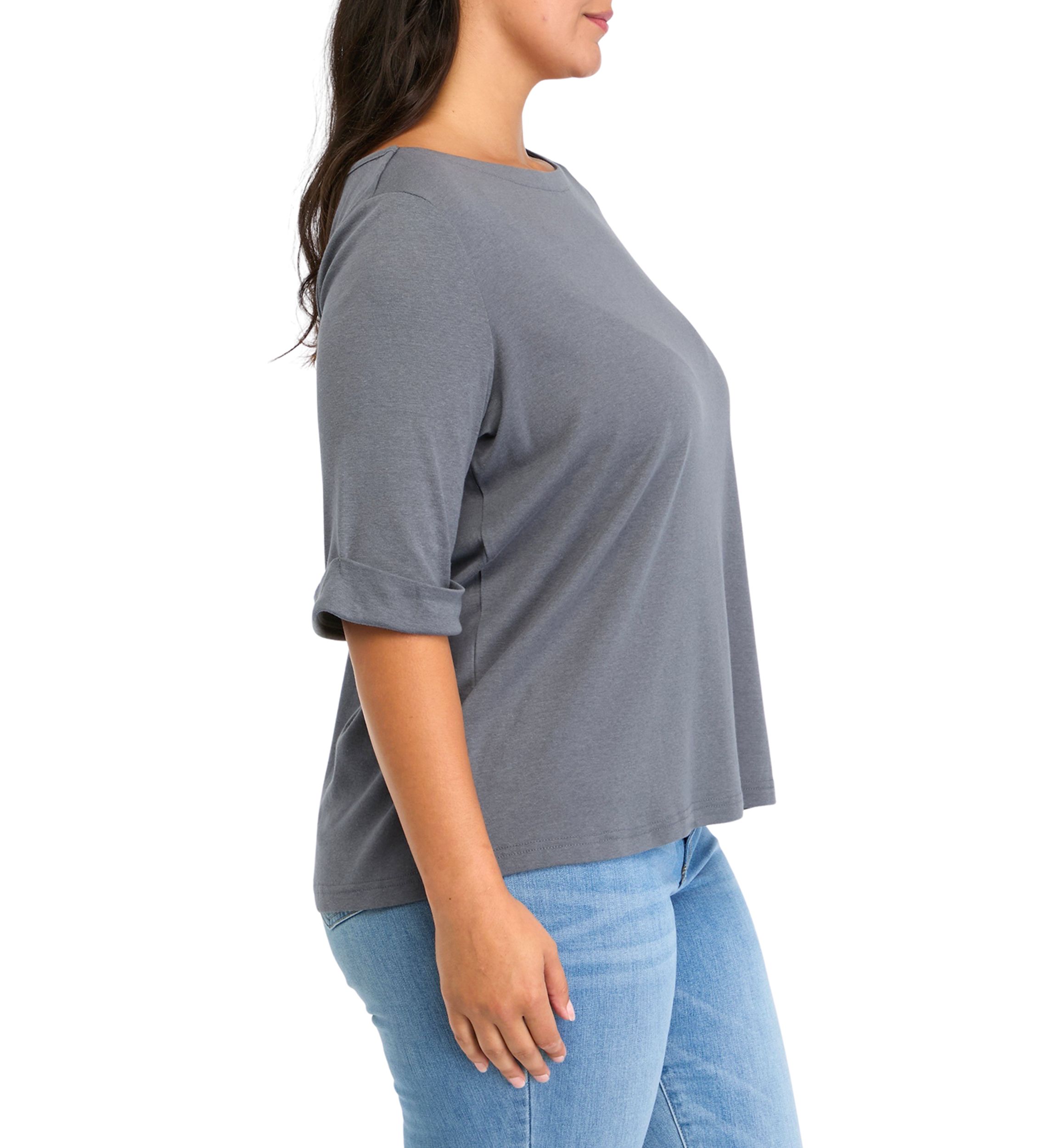 Plus Size Alanis Elbow Sleeve Knit Solid Top
