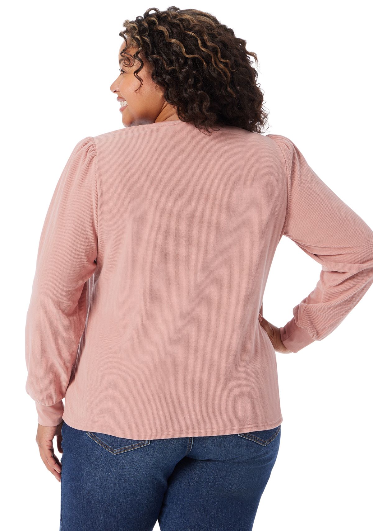 Plus Size Fatima Waffle Knit Henly Top