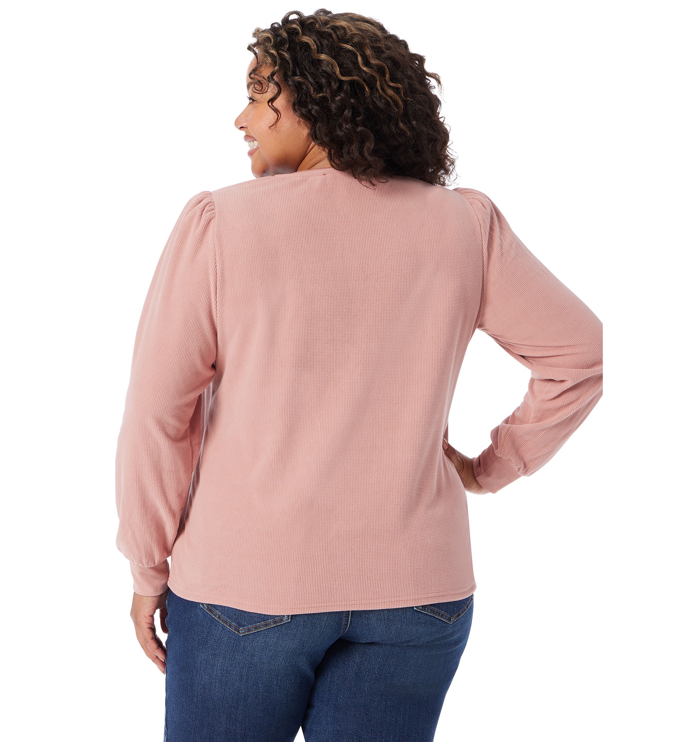 Plus Size Fatima Waffle Knit Henly Top