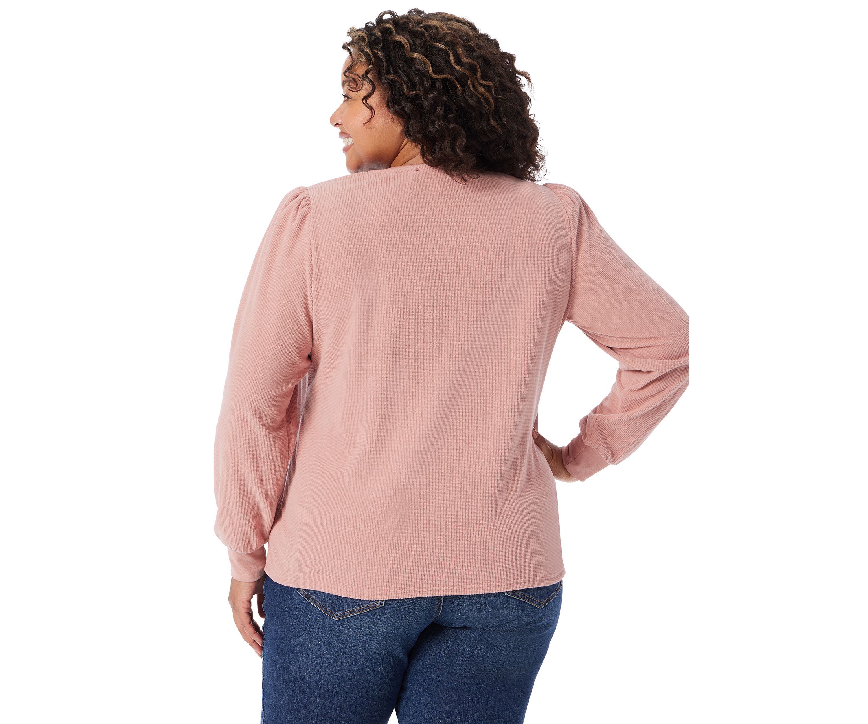 Plus Size Fatima Waffle Knit Henly Top