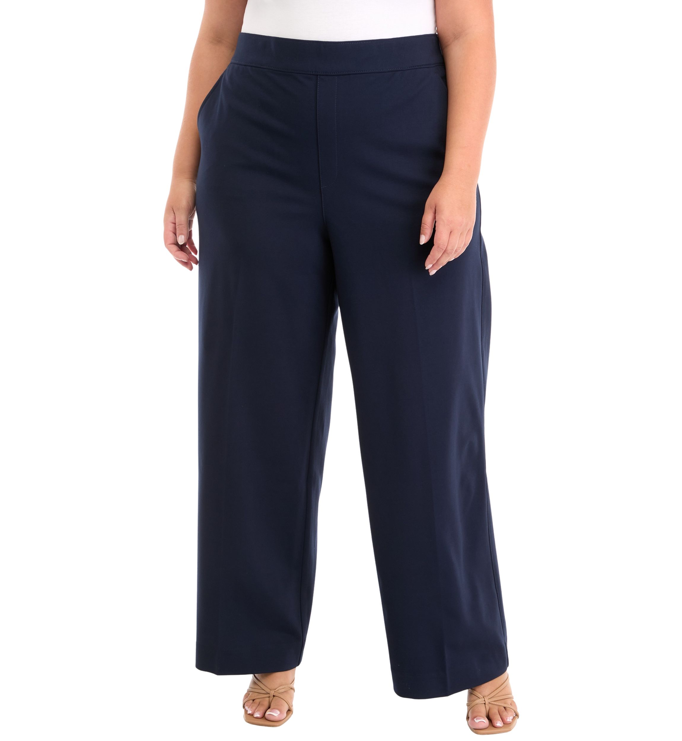 Plus Size Shape Effect Ponte Wide Leg Jeans