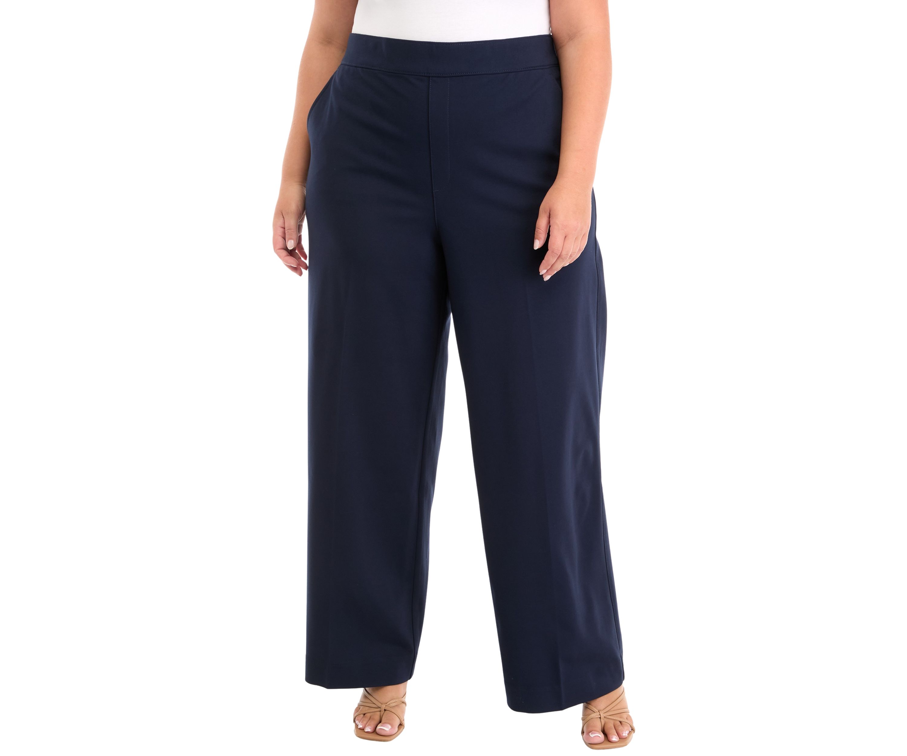 Plus Size Shape Effect Ponte Wide Leg Jeans