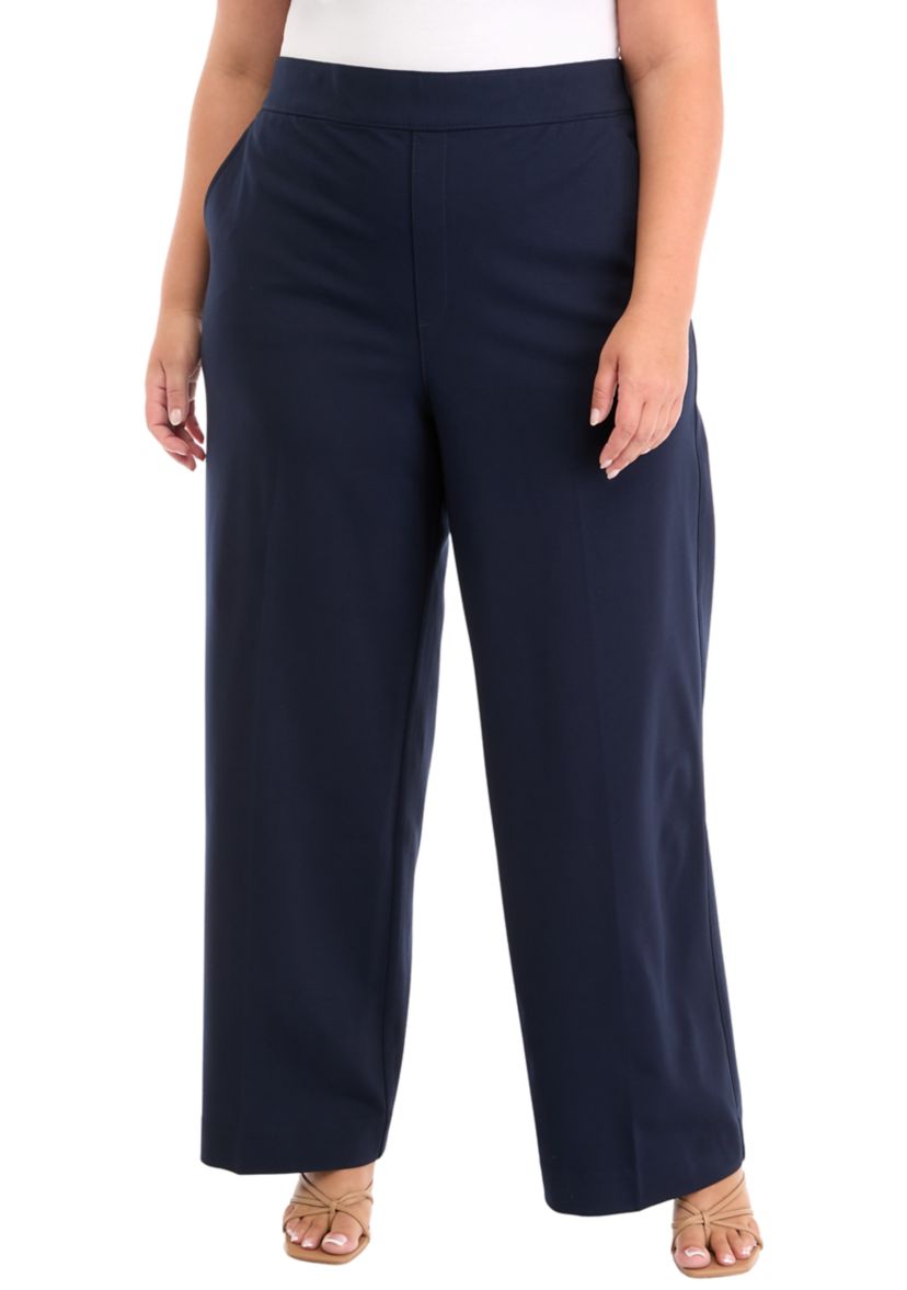 Plus Size Shape Effect Ponte Wide Leg Jeans