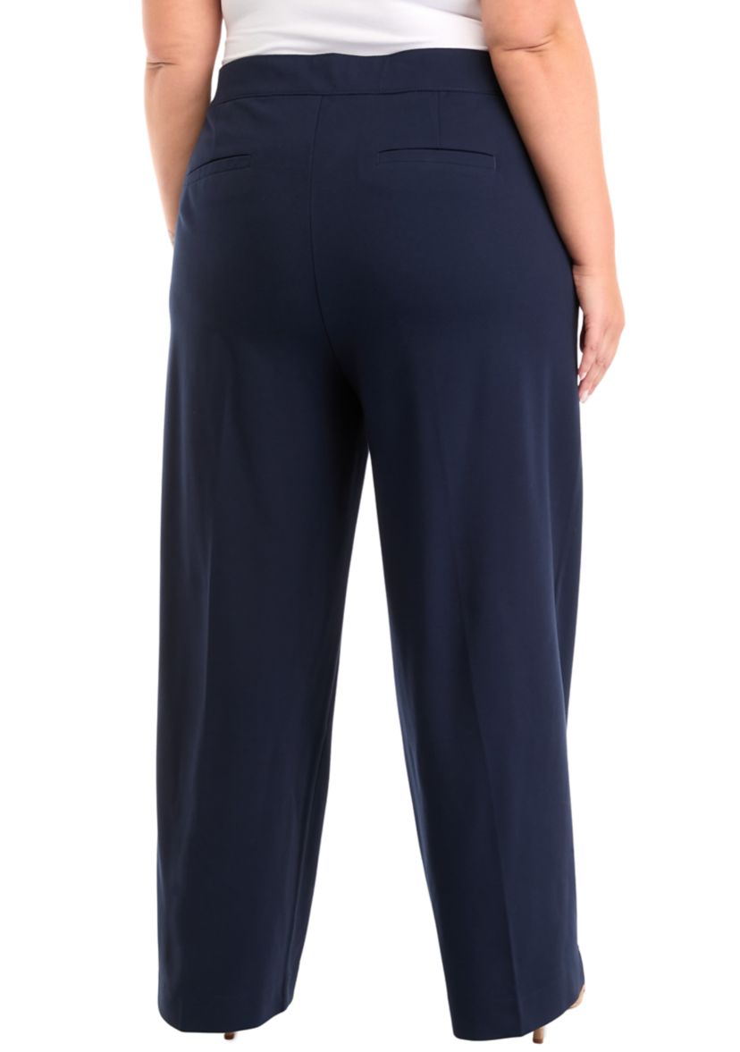 Plus Size Shape Effect Ponte Wide Leg Jeans