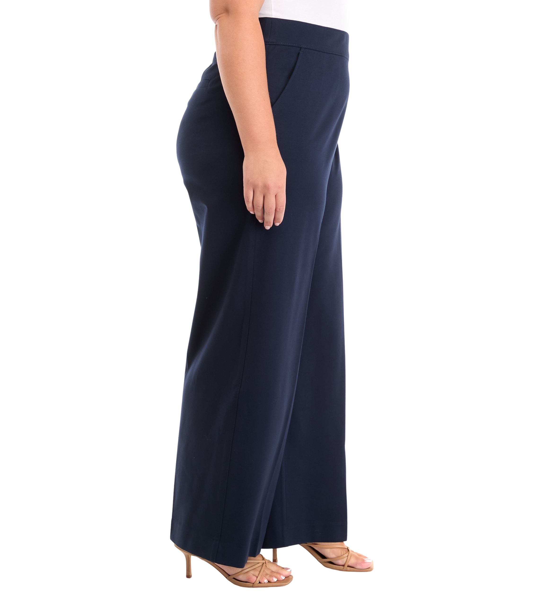 Plus Size Shape Effect Ponte Wide Leg Jeans