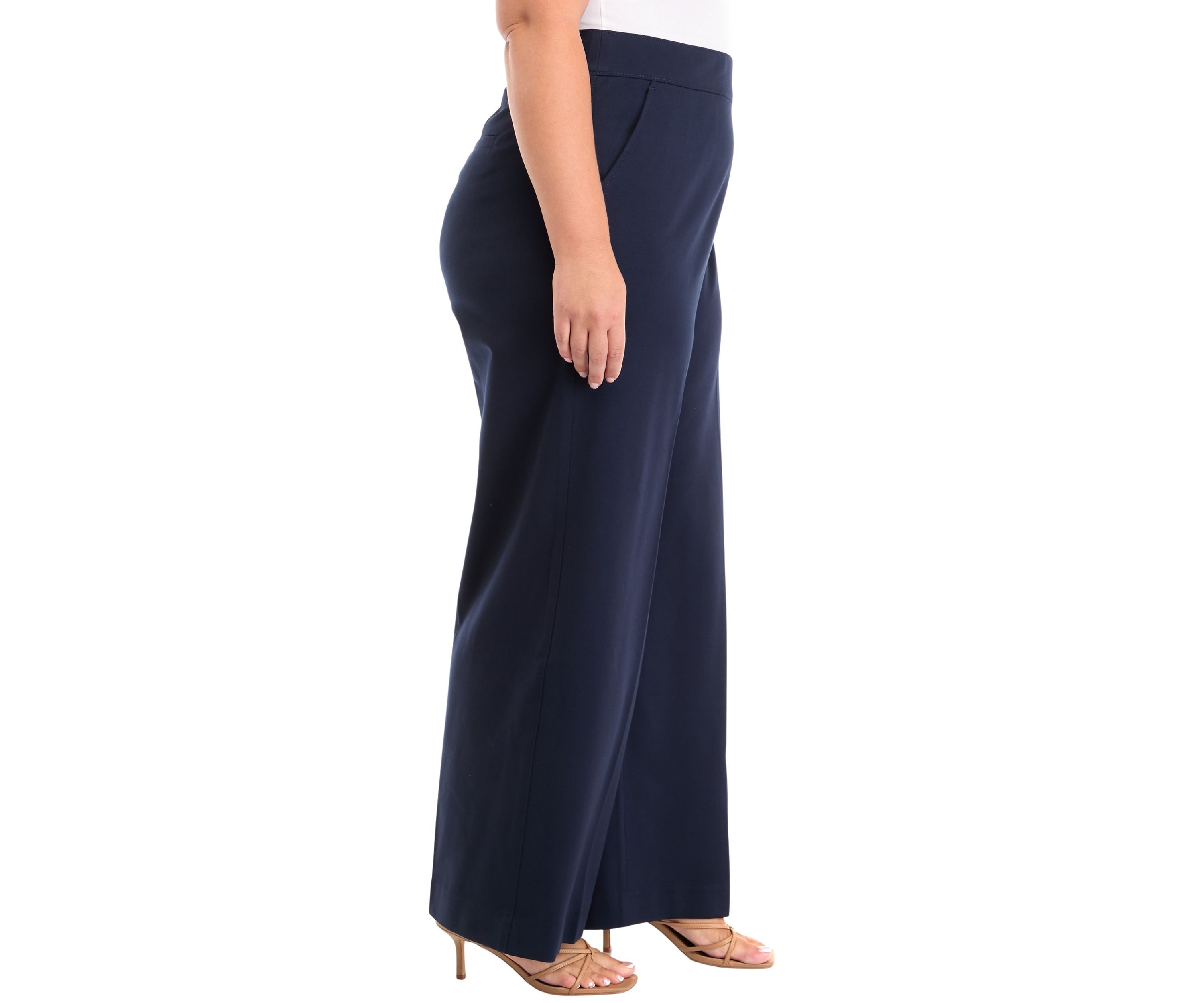 Plus Size Shape Effect Ponte Wide Leg Jeans