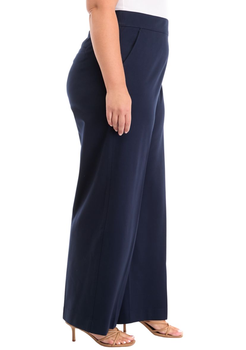 Plus Size Shape Effect Ponte Wide Leg Jeans