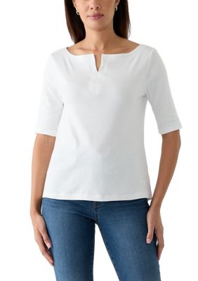 Gloria Vanderbilt Women's Emory Top, White, Medium