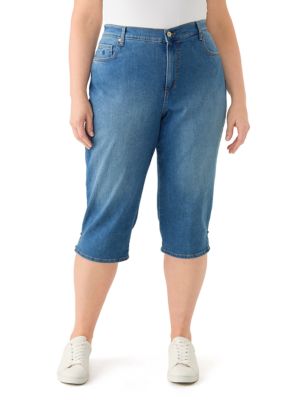 Gloria Vanderbilt Women's Plus Size Amanda Capri Jean, Vintage White, 16 price in Saudi Arabia
