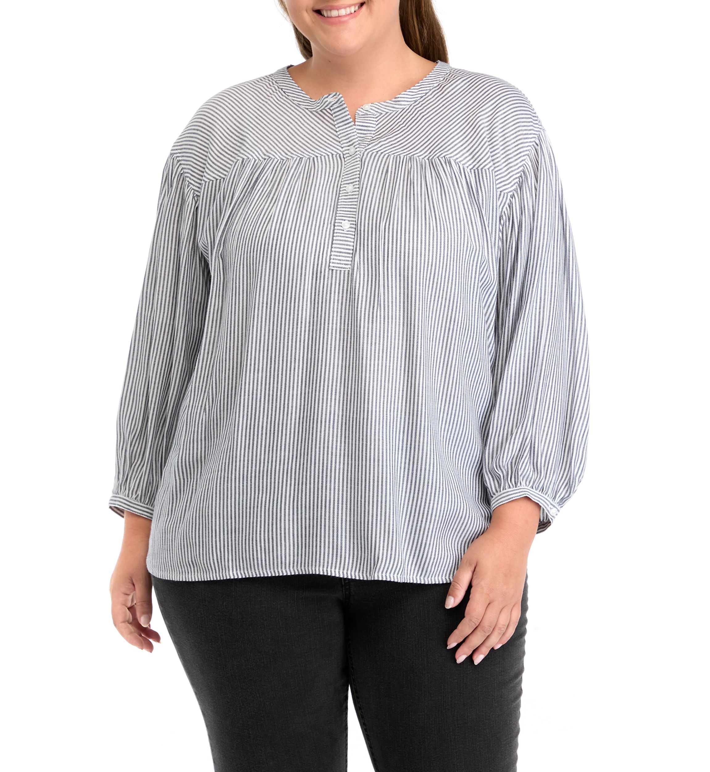 Plus Size Doral Henley Woven Shirt