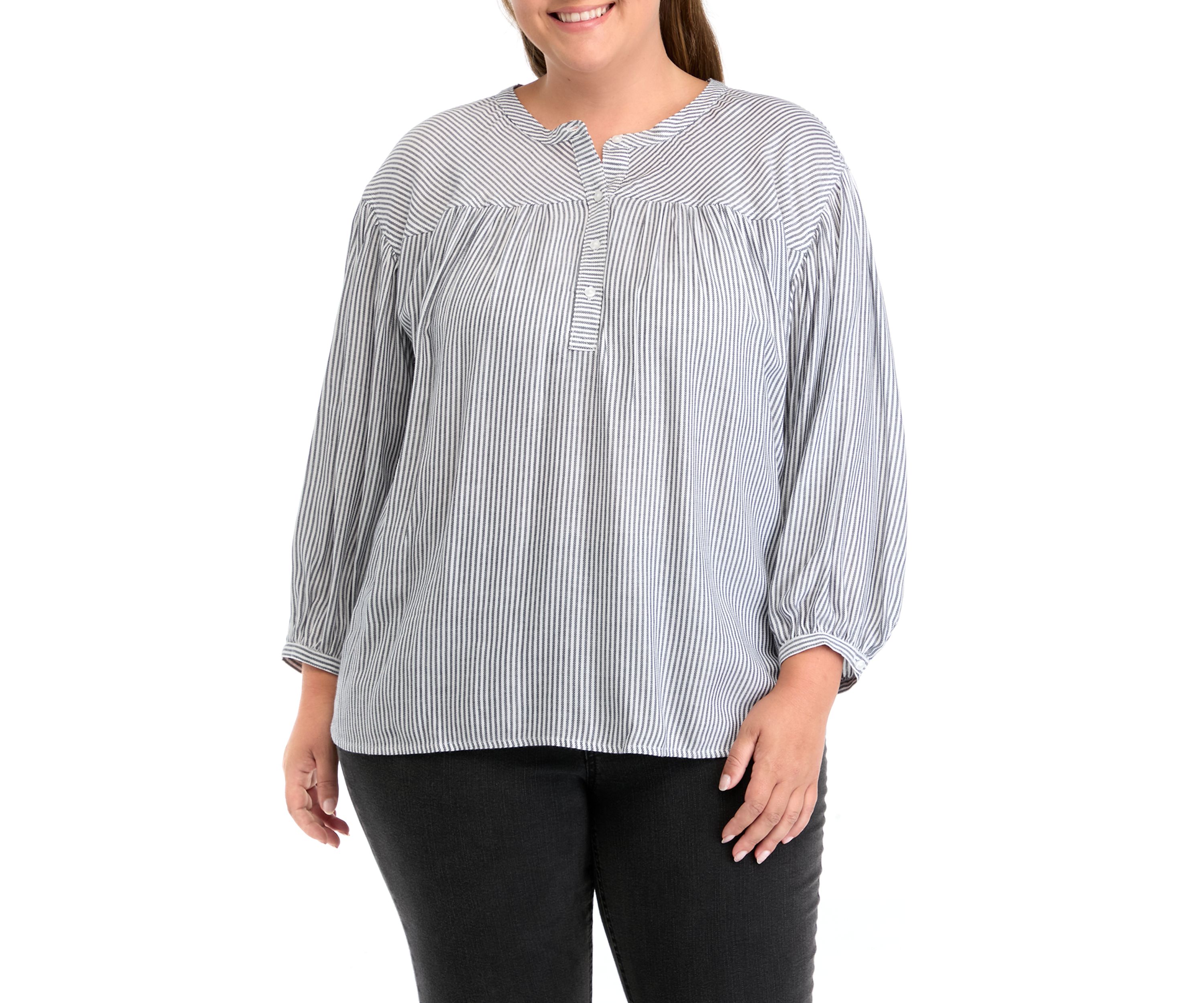 Plus Size Doral Henley Woven Shirt