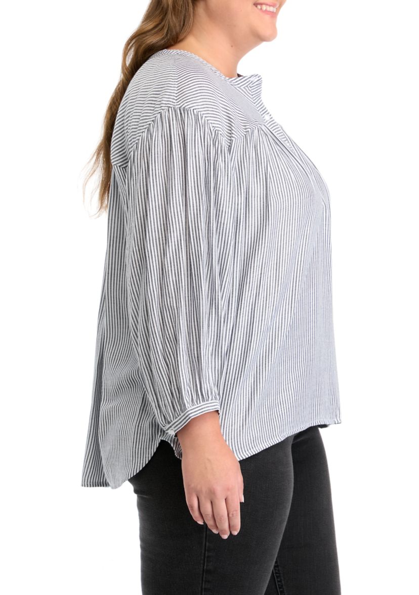Plus Size Doral Henley Woven Shirt