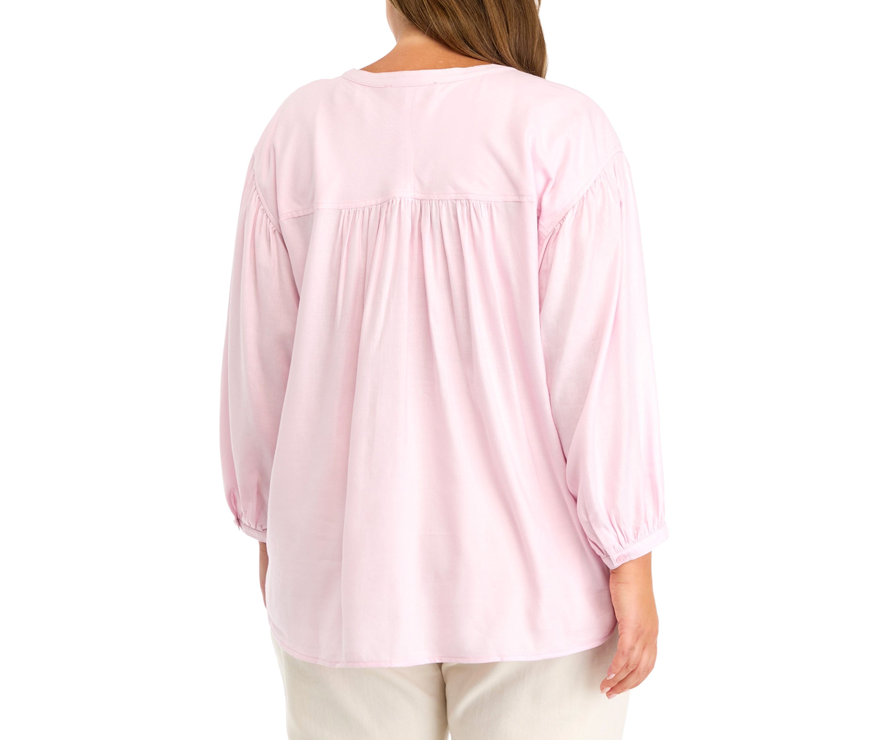 Plus Size Doral Henley Woven Blouse
