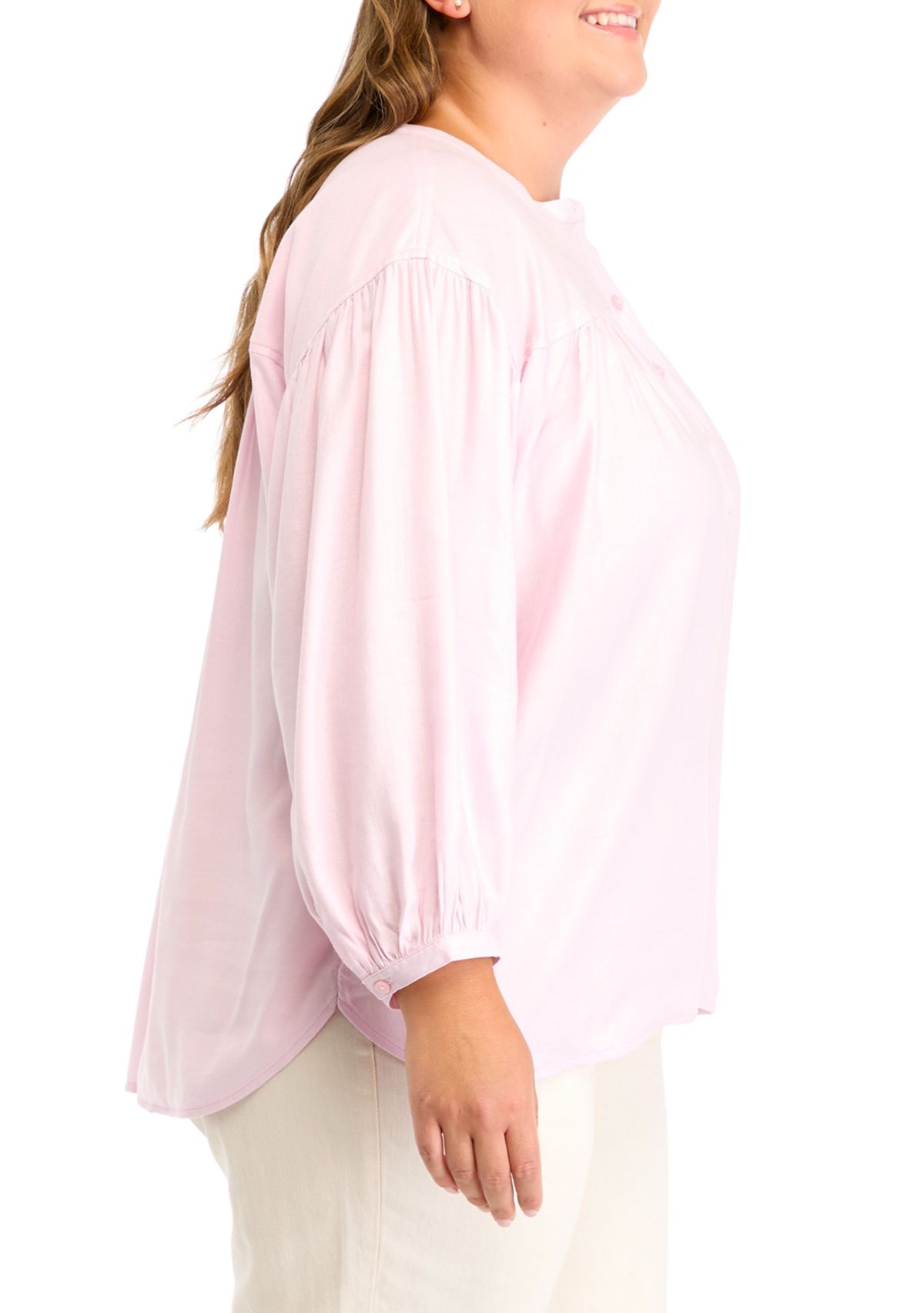 Plus Size Doral Henley Woven Blouse