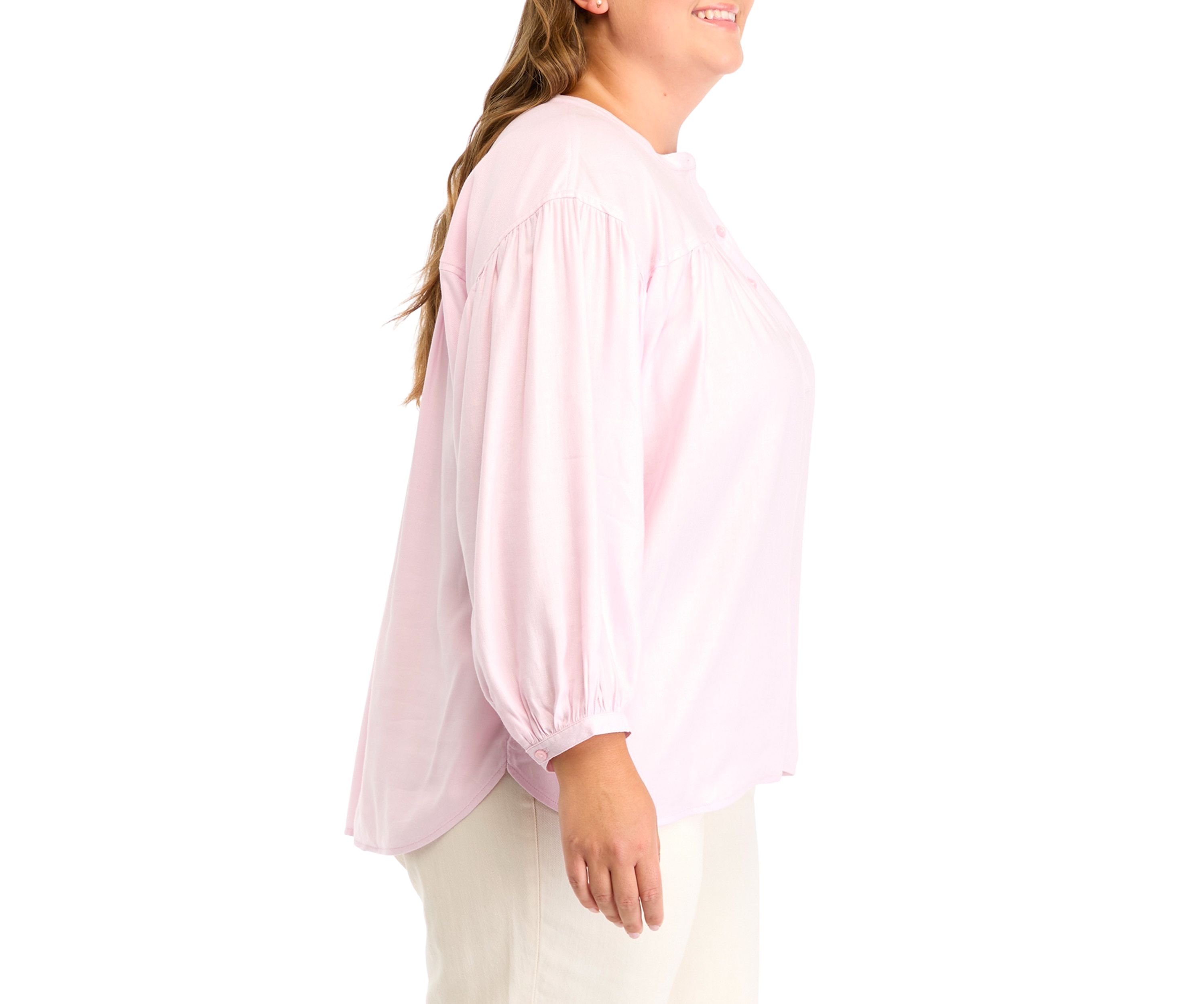 Plus Size Doral Henley Woven Blouse