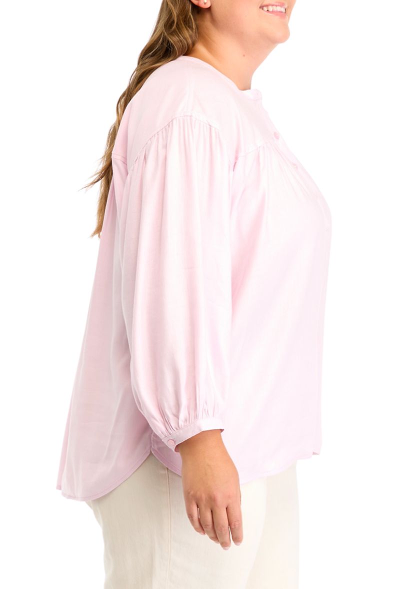 Plus Size Doral Henley Woven Blouse