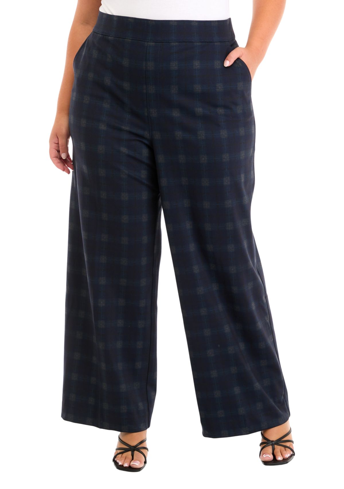 Plus Size Shape Effect Ponte Wide Leg Jeans