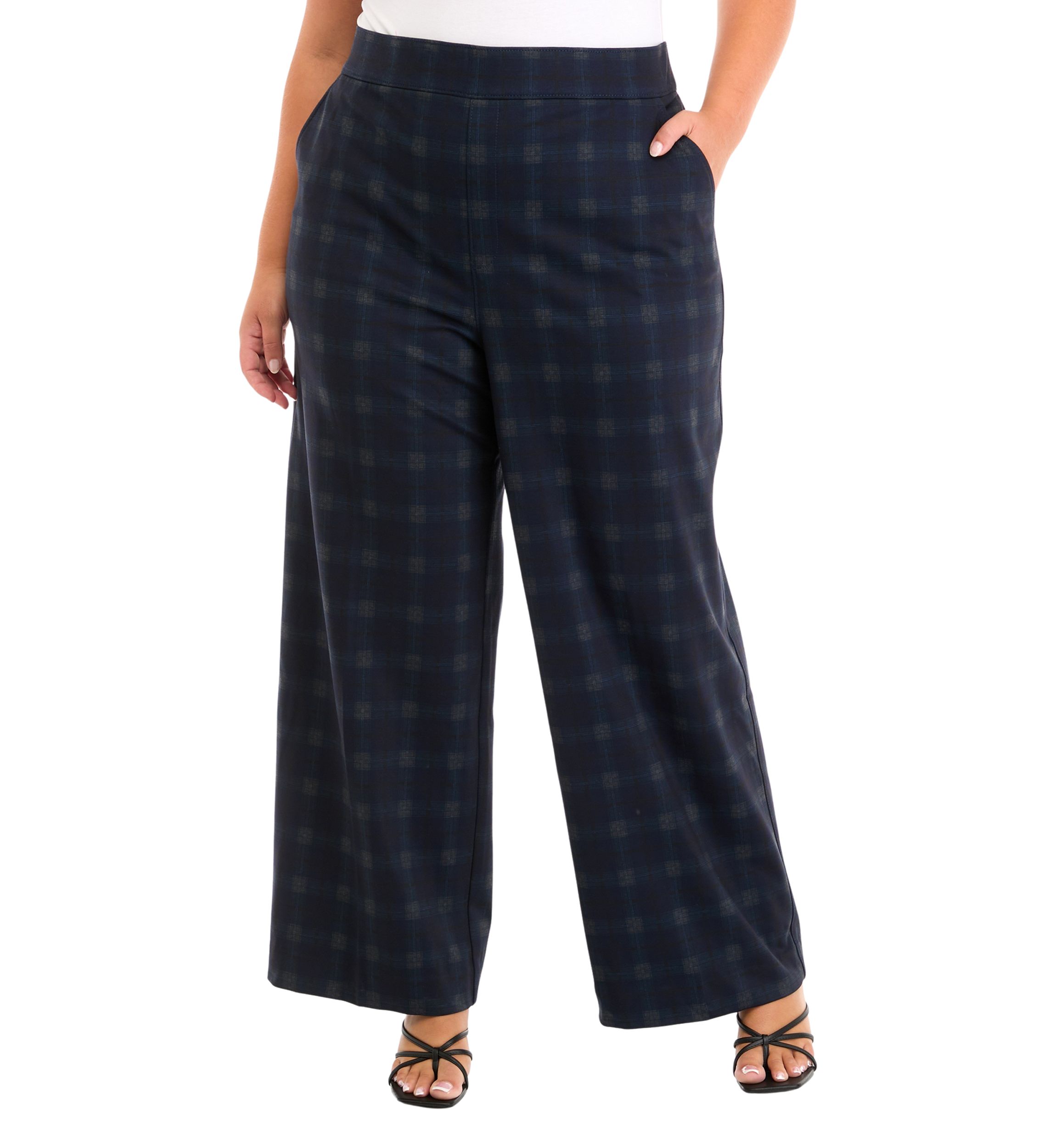 Plus Size Shape Effect Ponte Wide Leg Jeans