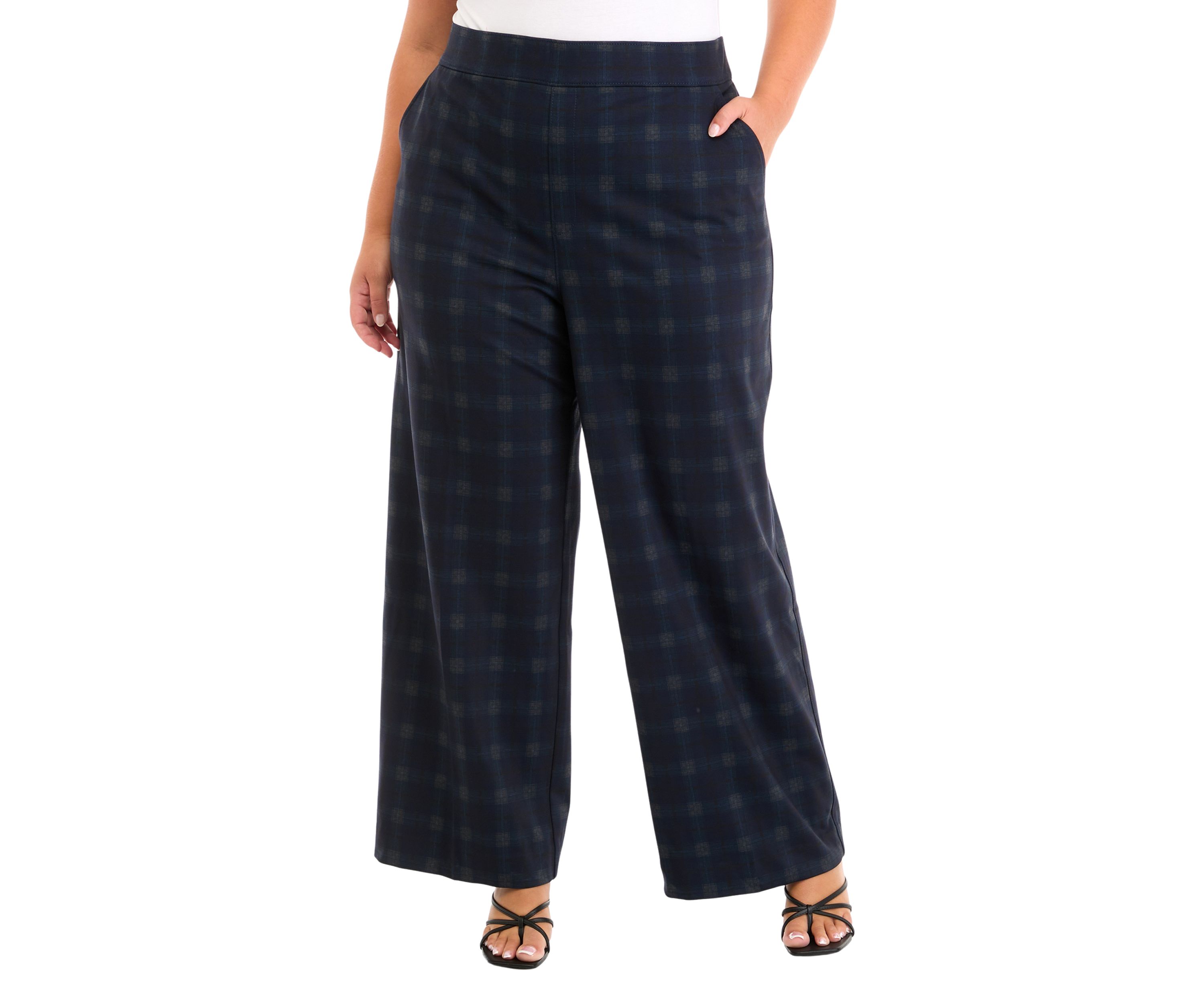 Plus Size Shape Effect Ponte Wide Leg Jeans