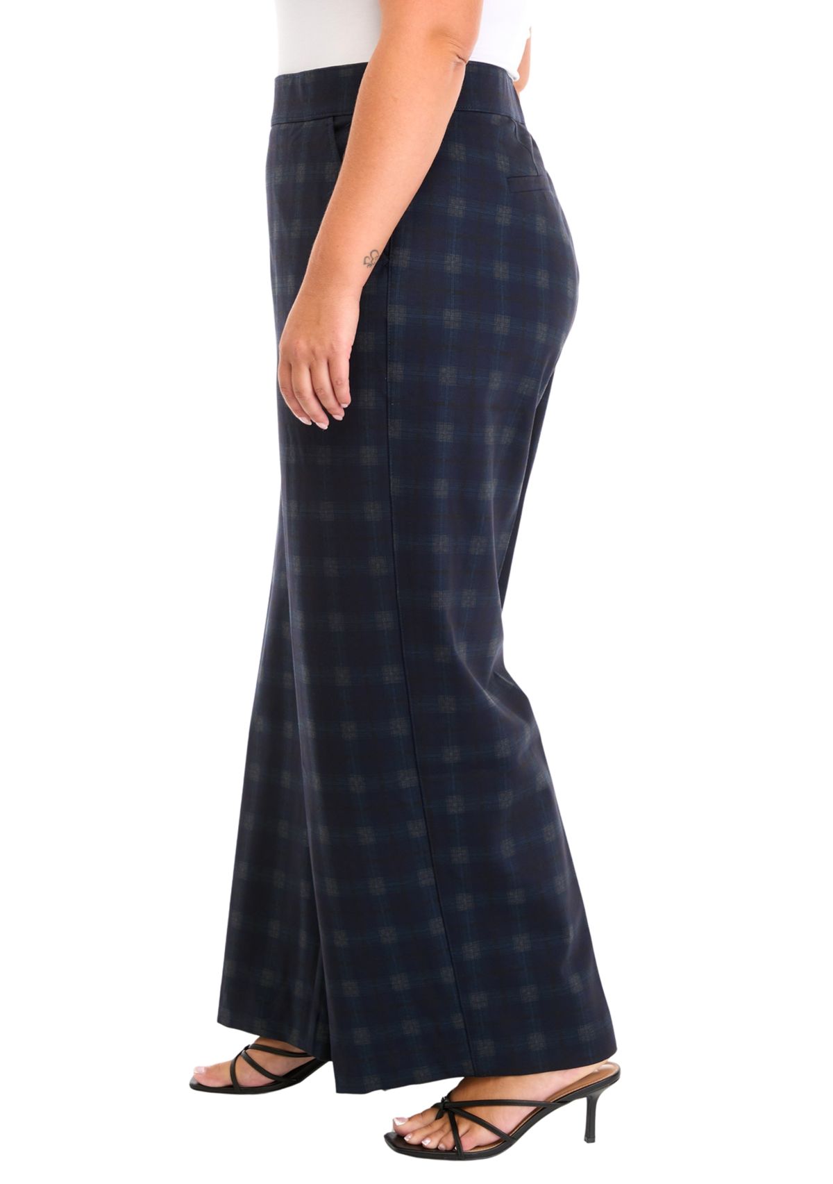 Plus Size Shape Effect Ponte Wide Leg Jeans