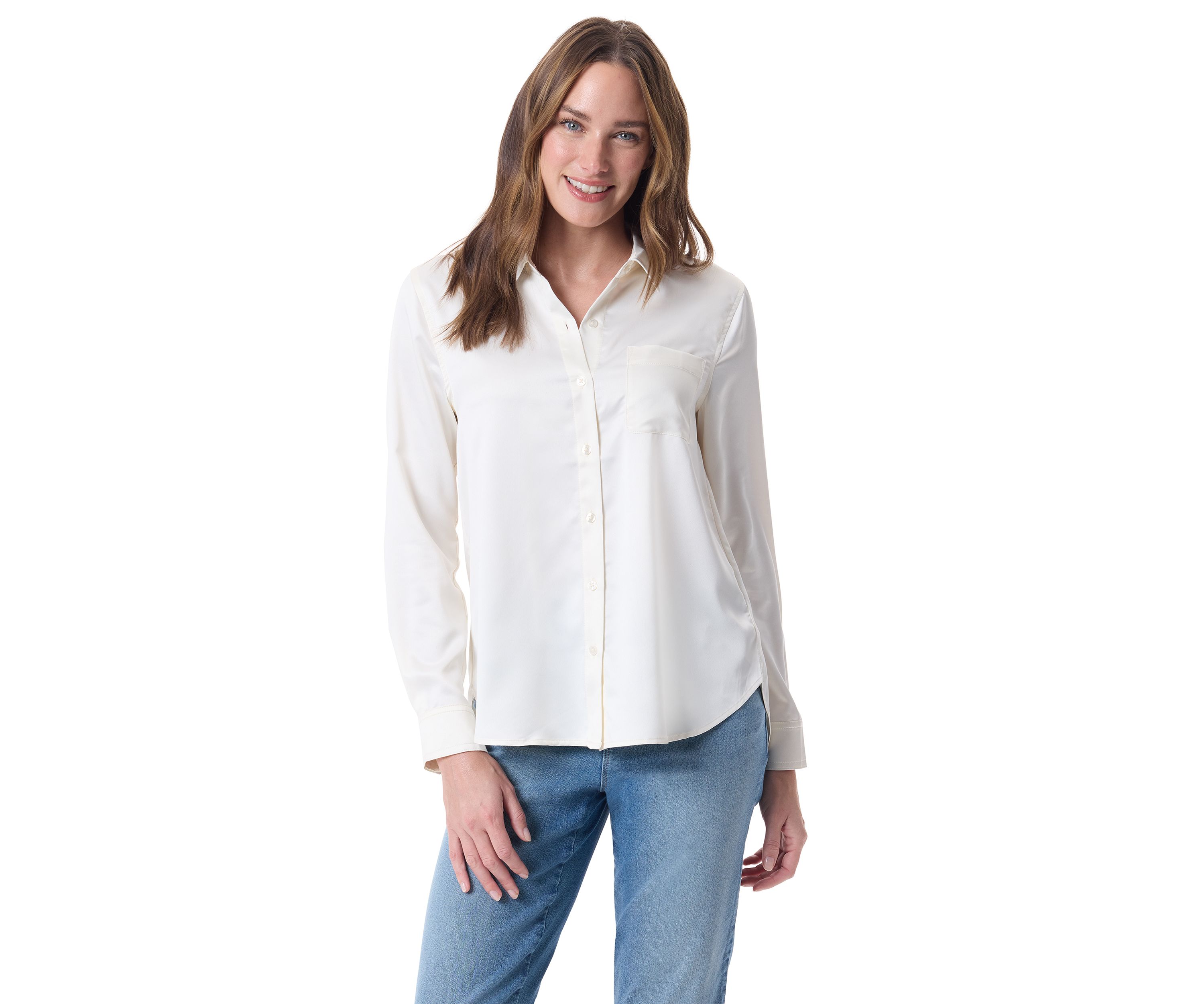 Petite Larisa Silk Effect Printed Top