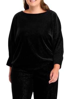 Gloria Vanderbilt Women's Plus Size Dixie Stretch Velvet Top