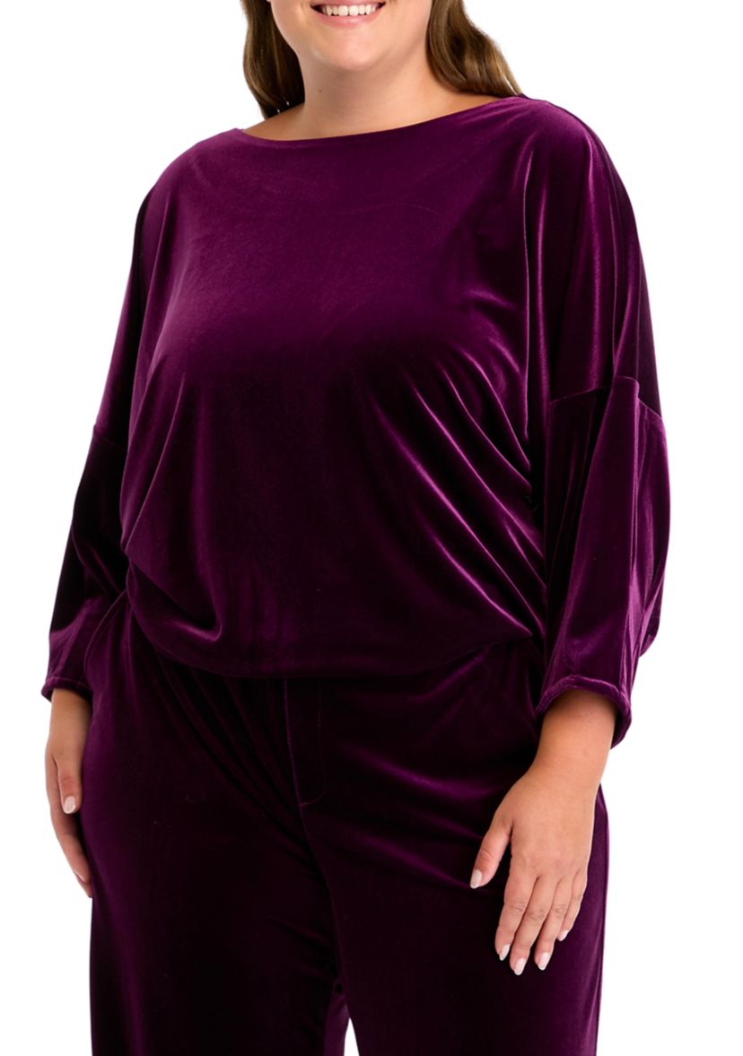 Plus Size Dixie Stretch Velvet Top