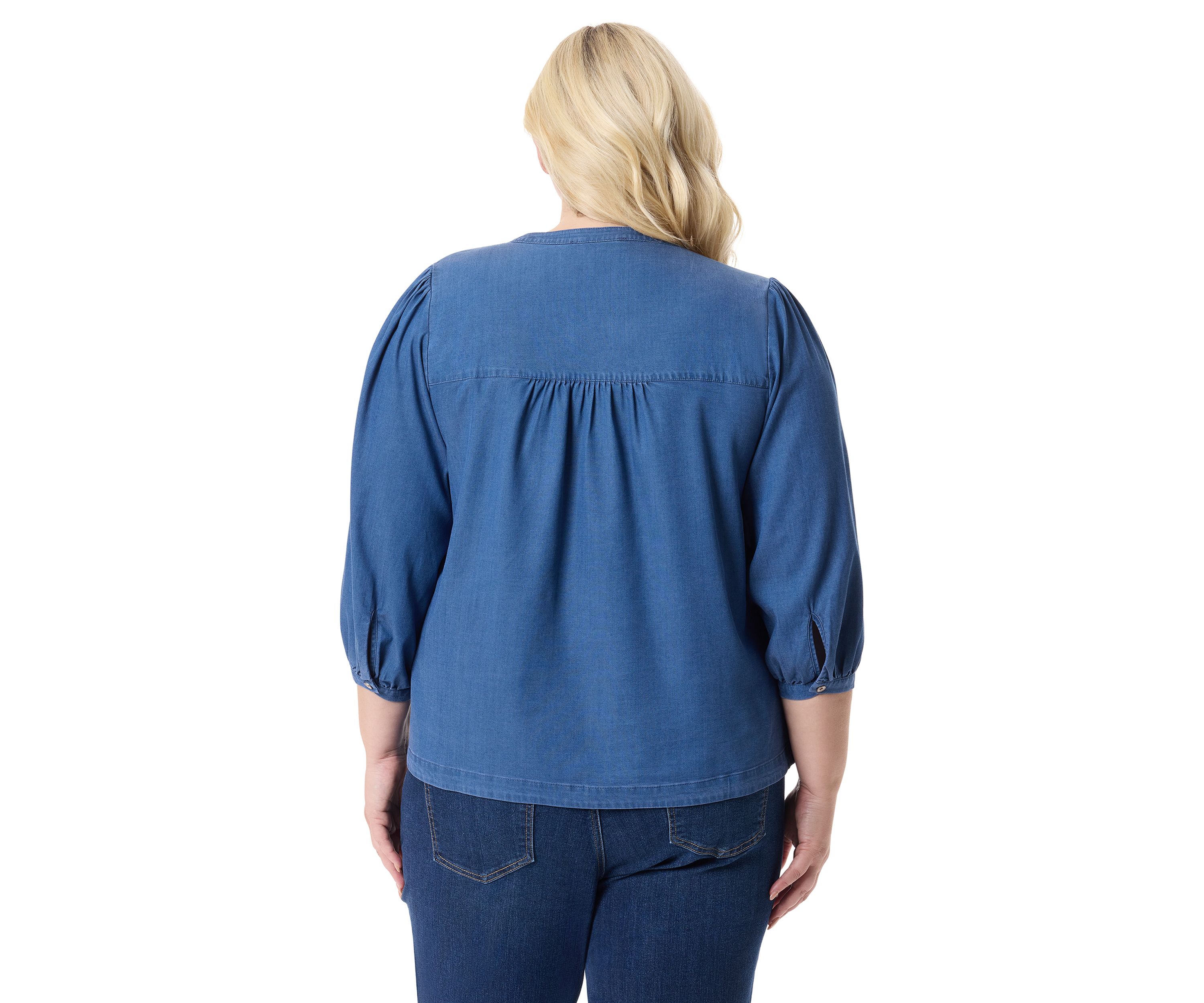 Plus Size Button Down Woven Blouse