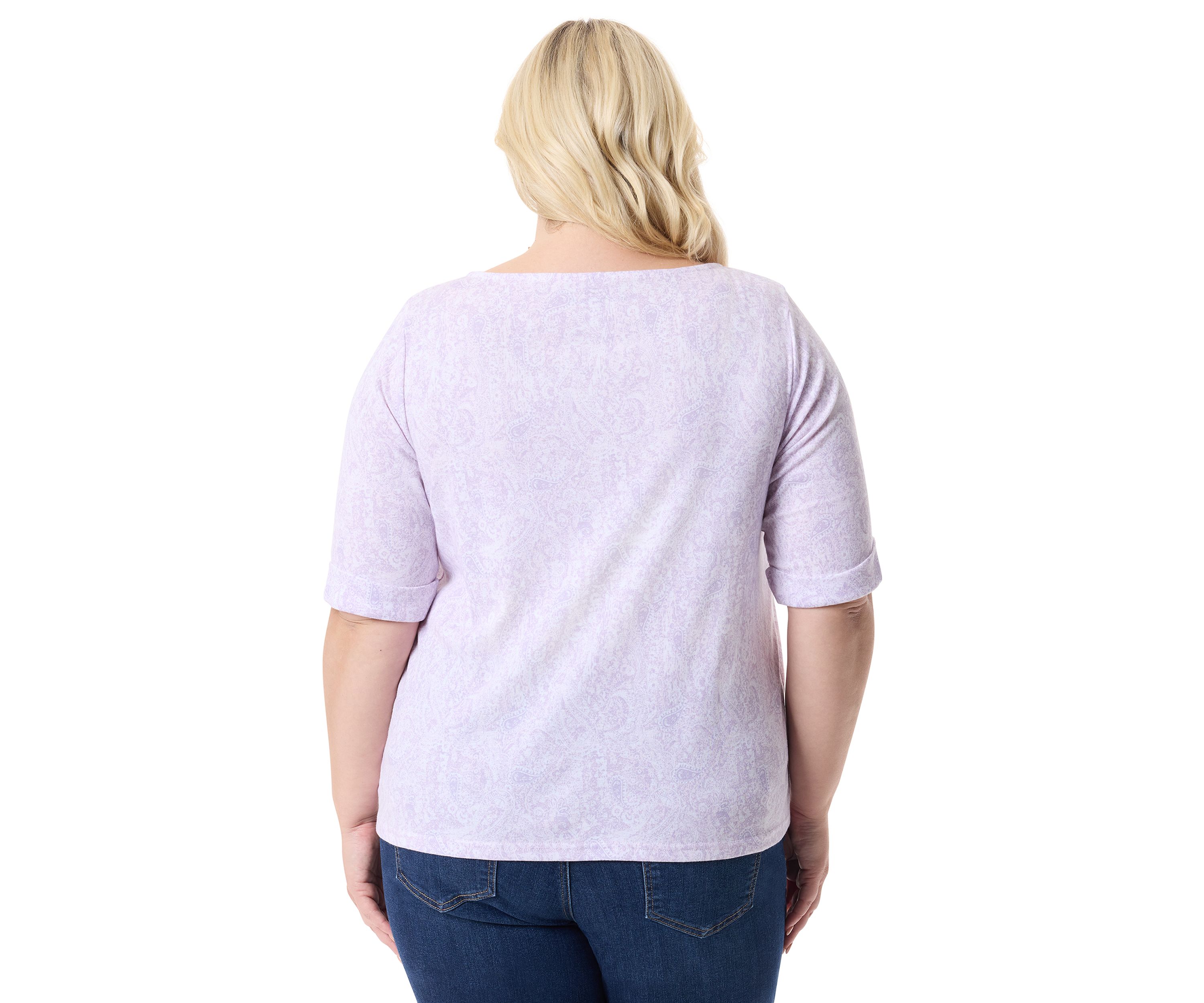 Plus Size Knit Printed Top