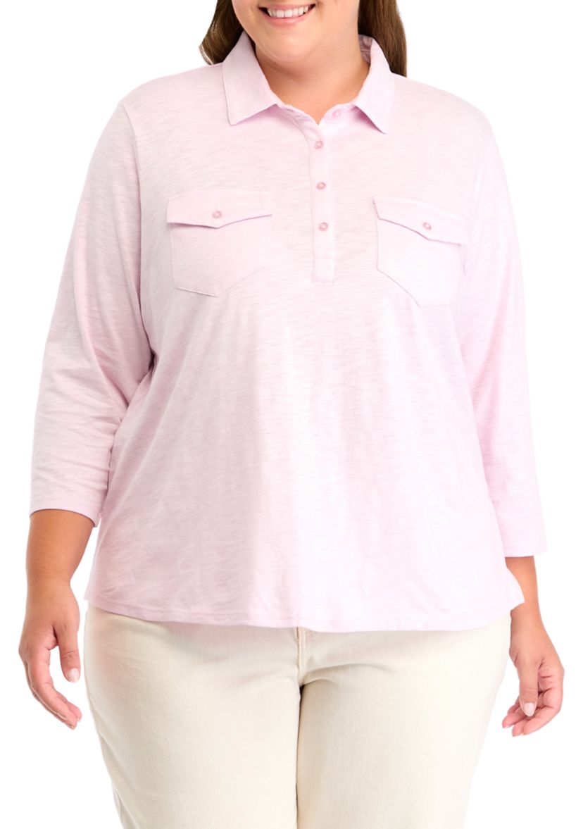 Plus Size Astery Henley Knit Top