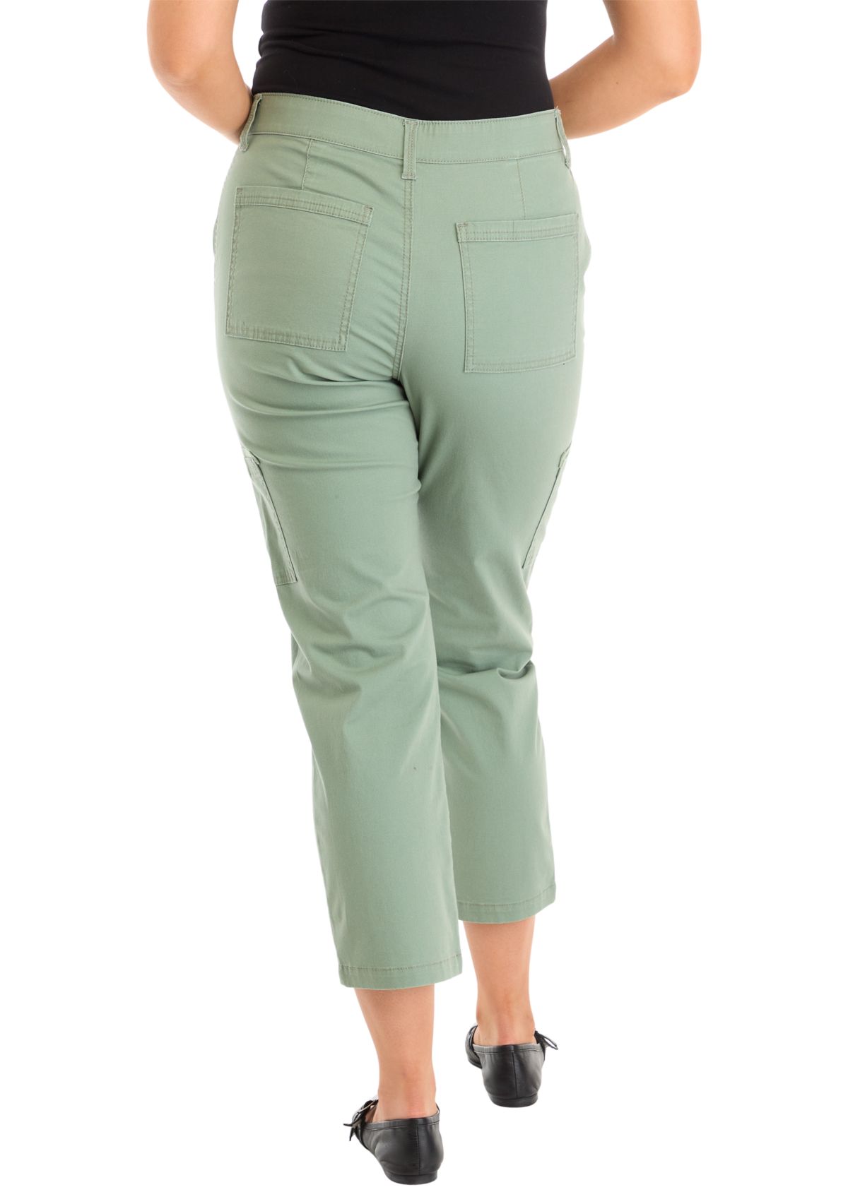 Womens Cargo Pants with Elastic Waistband 
