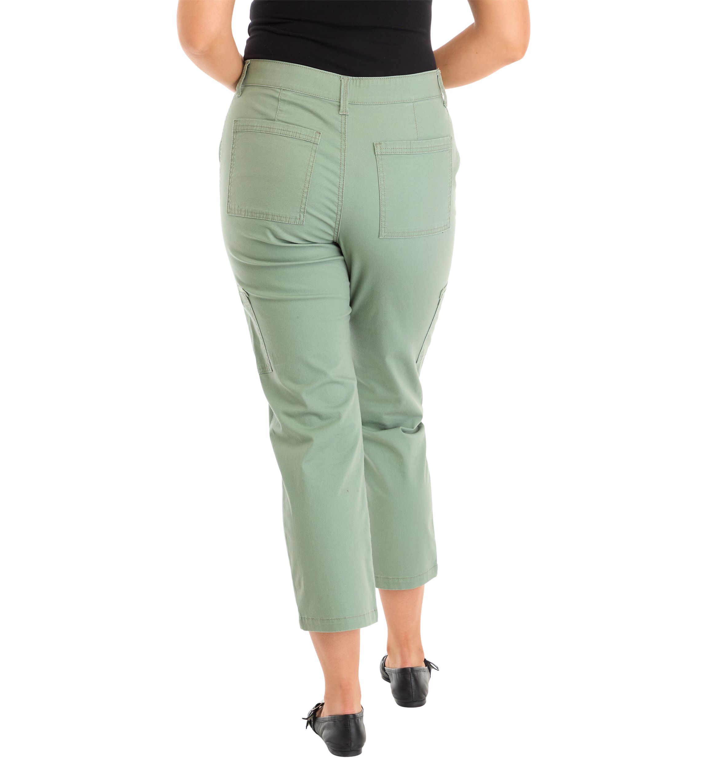 Womens Cargo Pants with Elastic Waistband 