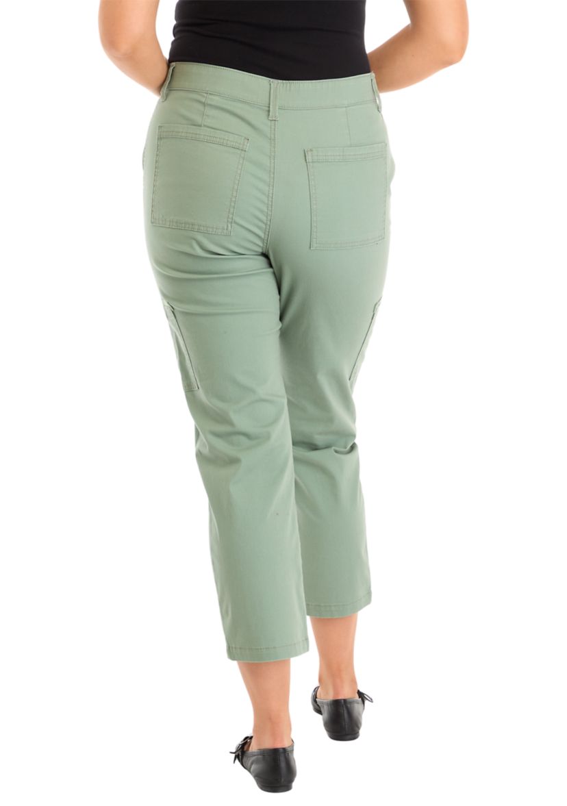 Womens Cargo Pants with Elastic Waistband 