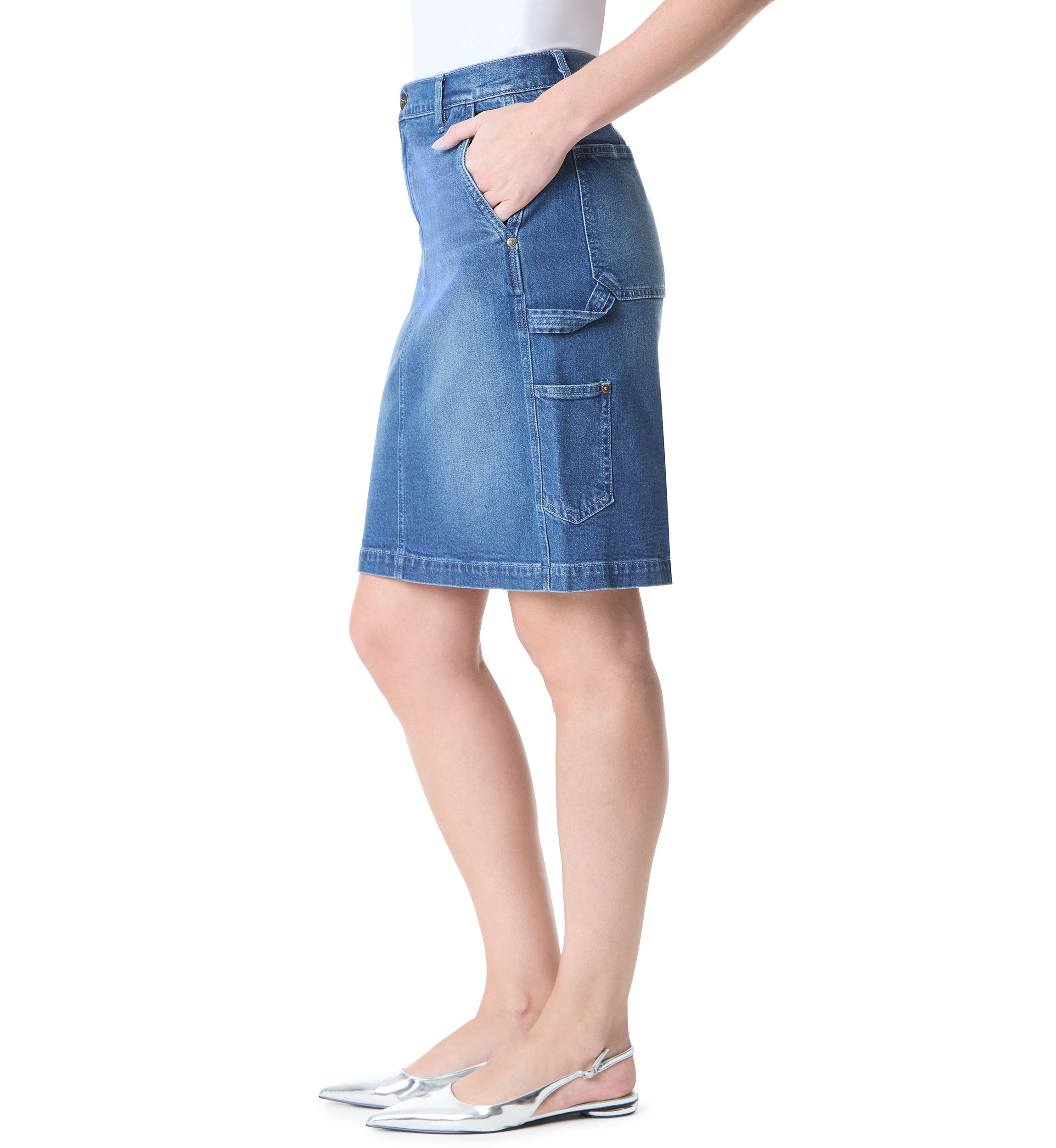 Womens High Rise Utility Skirt
