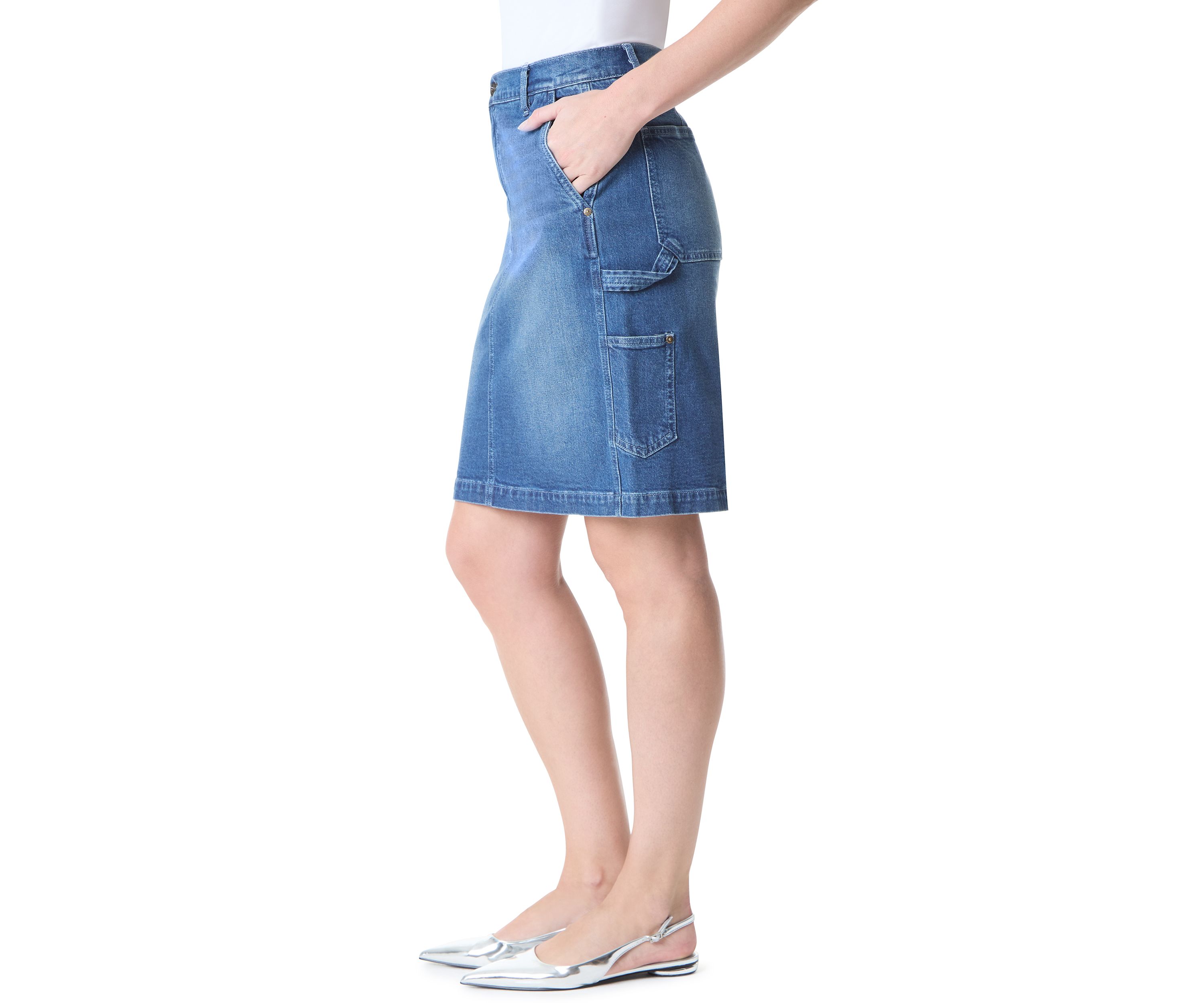 Womens High Rise Utility Skirt