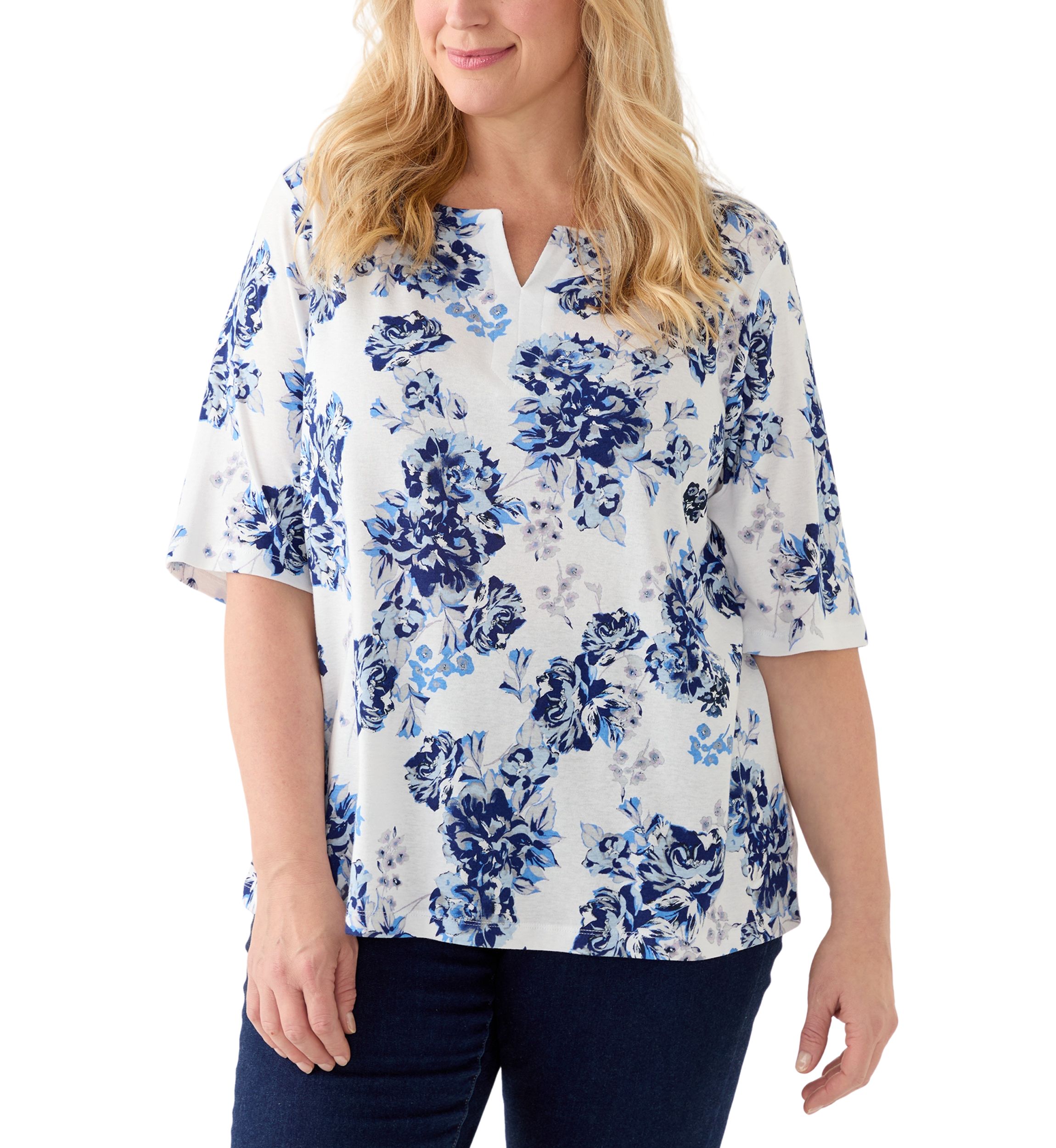 Plus Size Emory Split Neck Knit Top