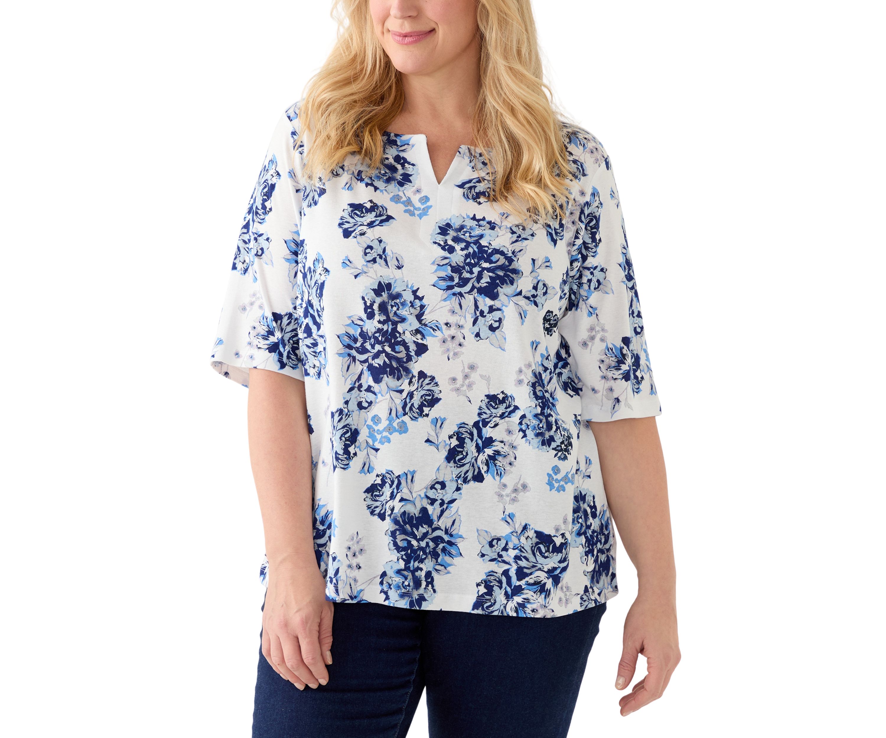 Plus Size Emory Split Neck Knit Top