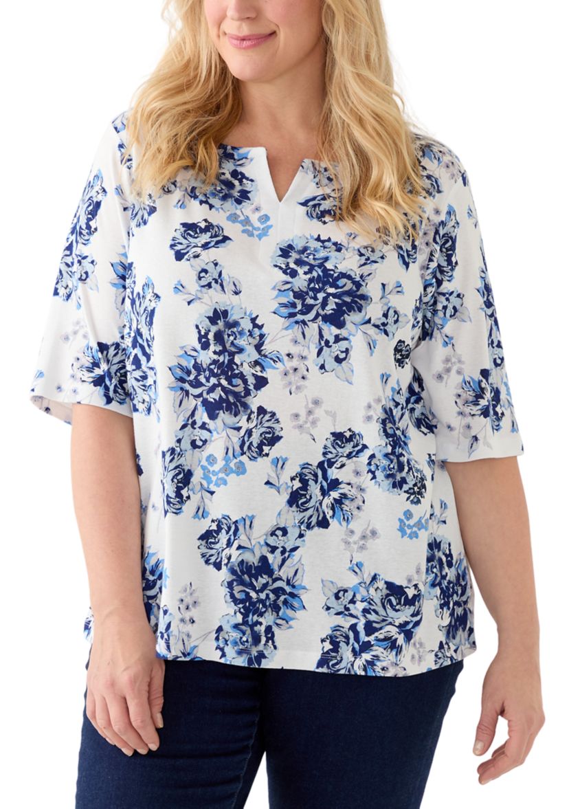 Plus Size Emory Split Neck Knit Top