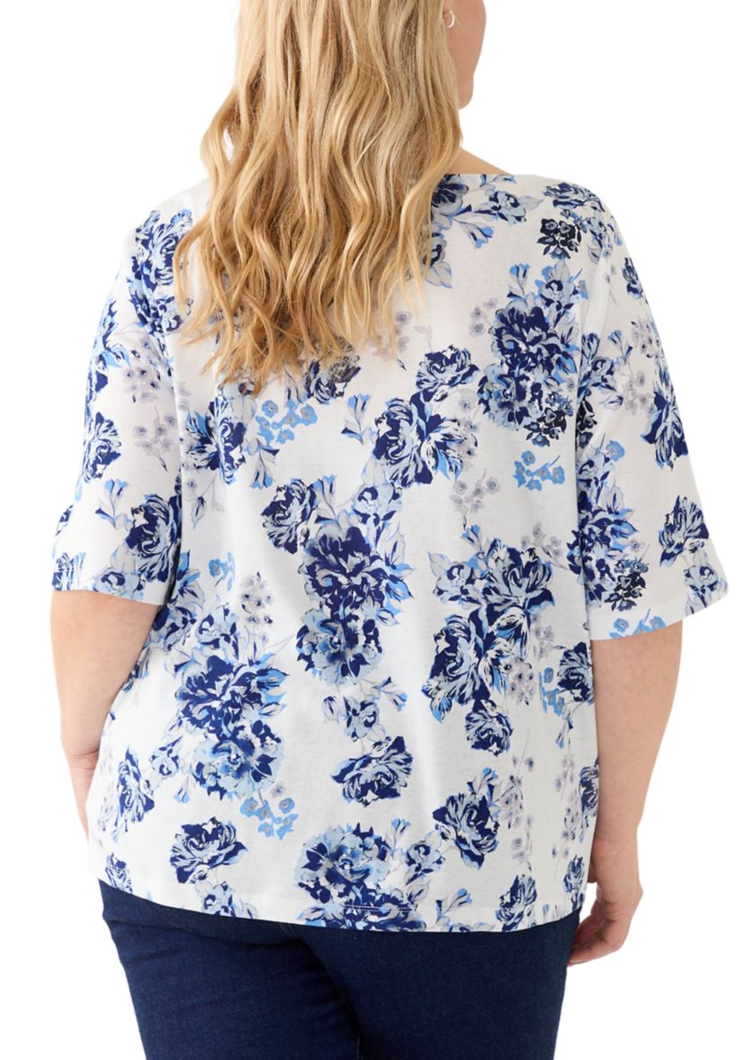 Plus Size Emory Split Neck Knit Top