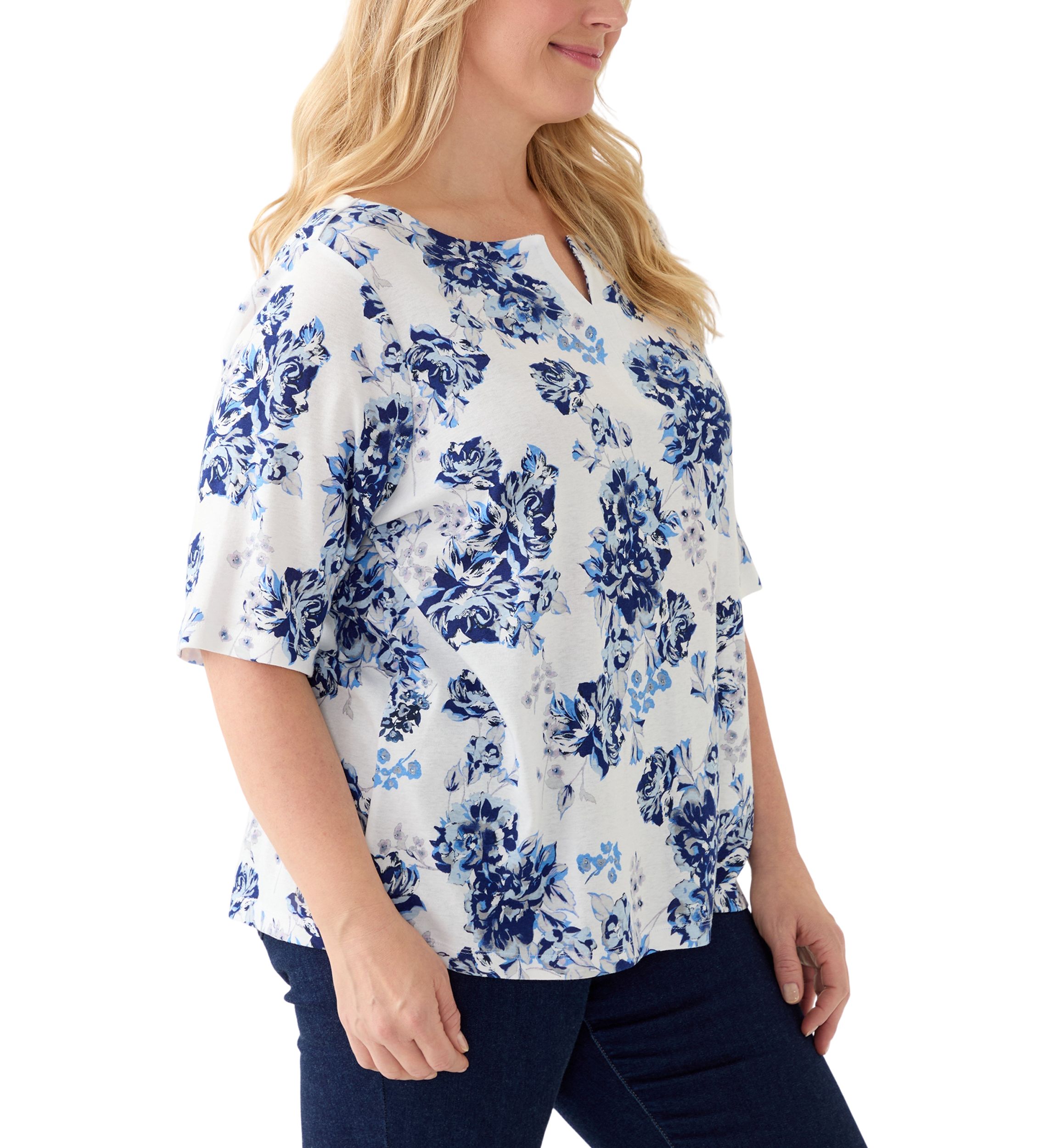 Plus Size Emory Split Neck Knit Top