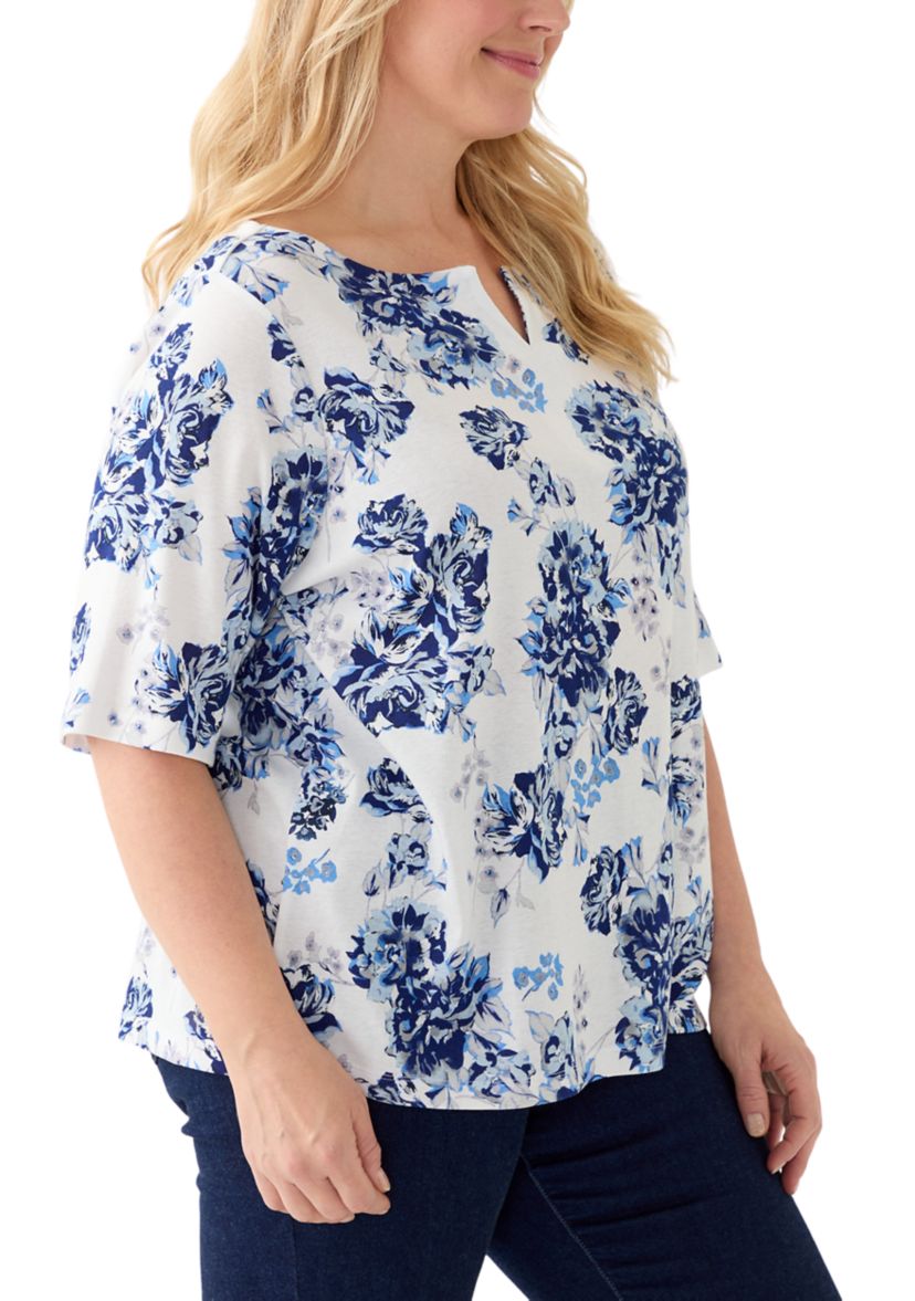 Plus Size Emory Split Neck Knit Top