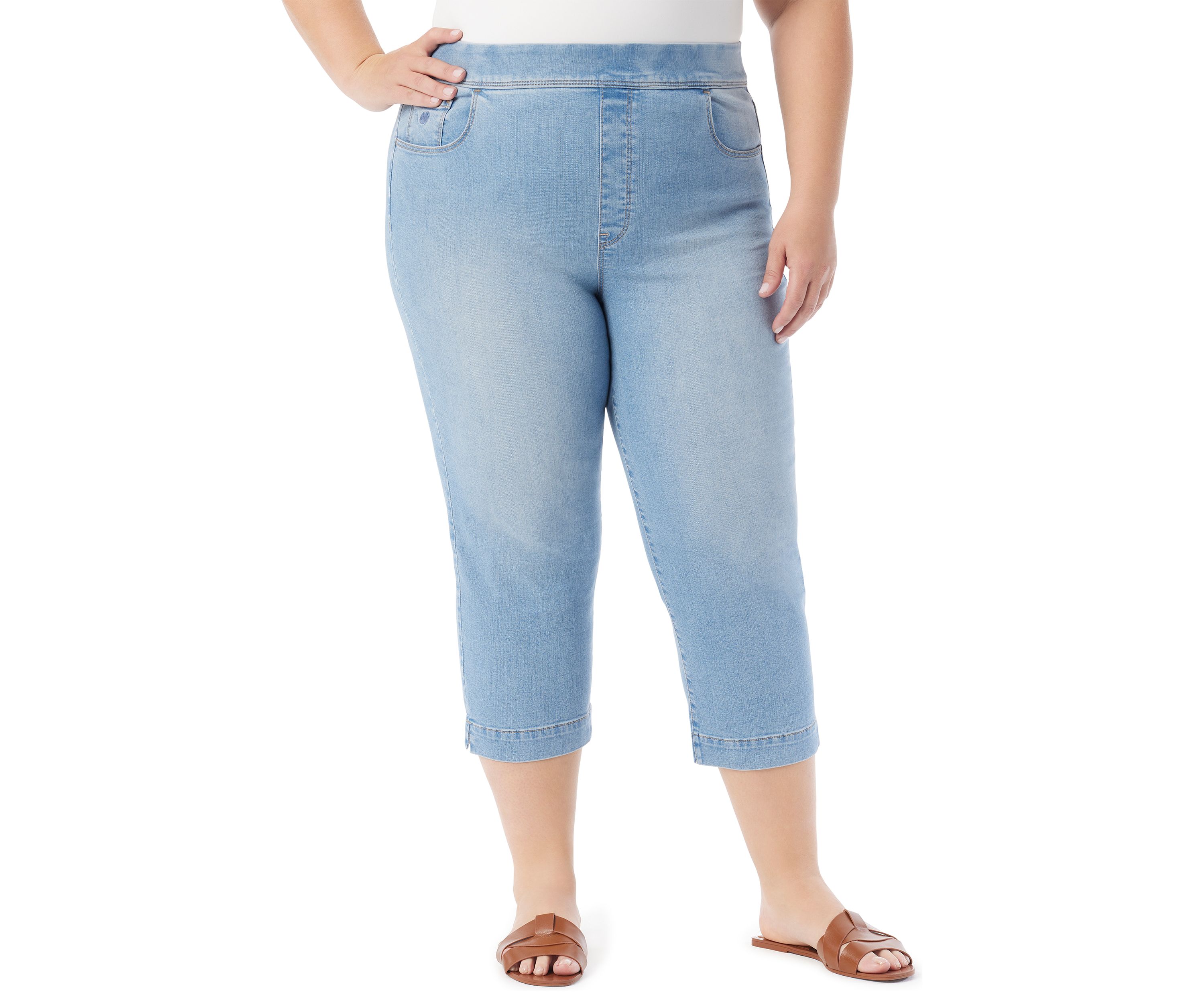 Plus Size Amanda Pull On Capri Pants 