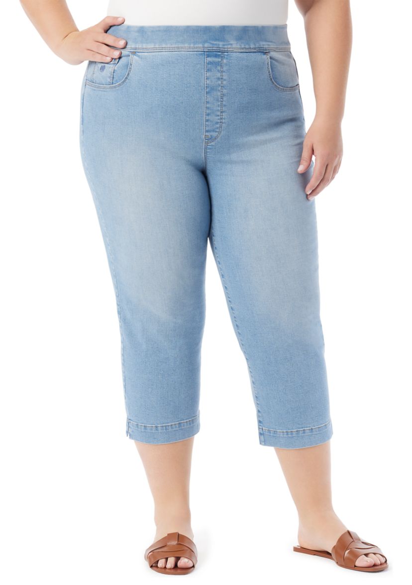 Plus Size Amanda Pull On Capri Pants 