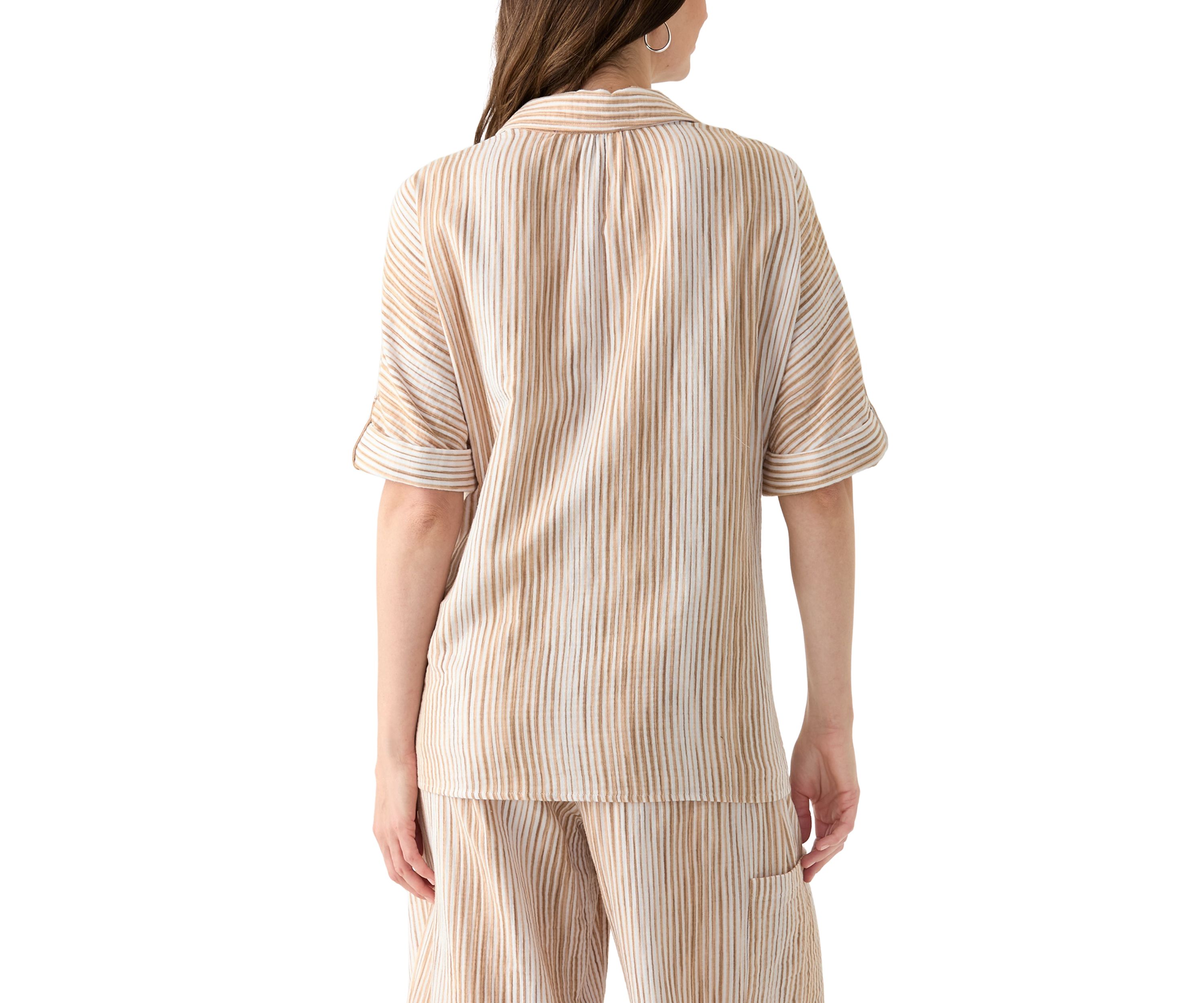 Womens Callista Crinkle Gauze Top