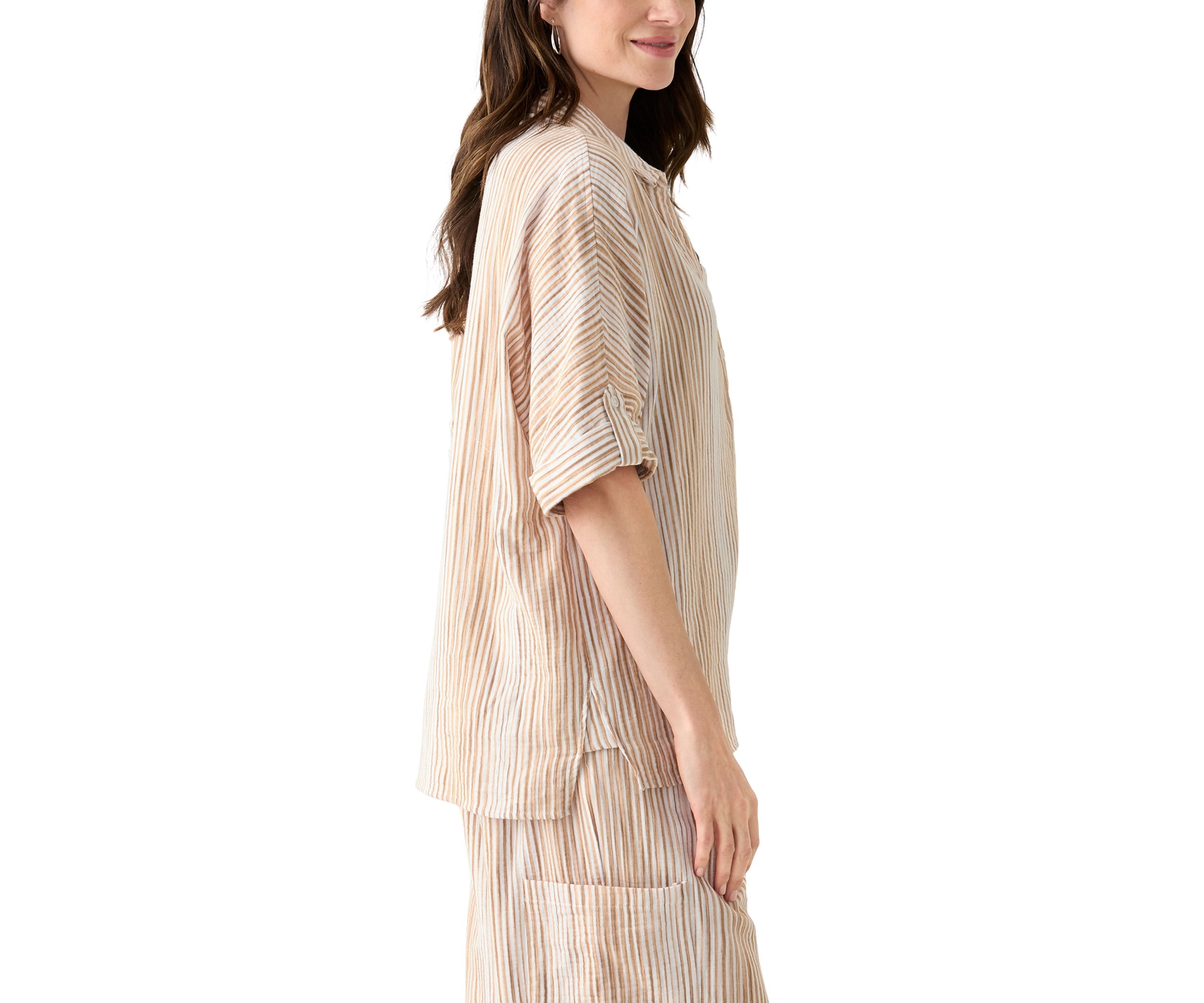 Womens Callista Crinkle Gauze Top
