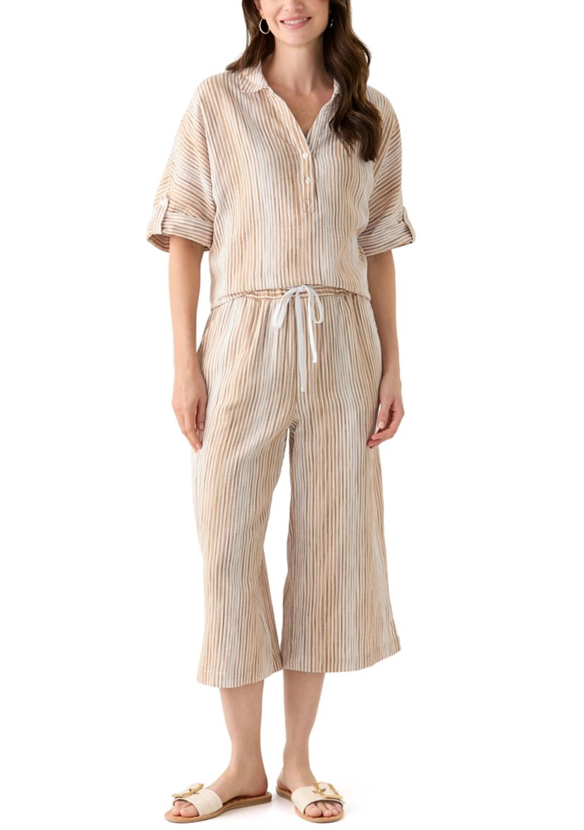Womens Callista Crinkle Gauze Top