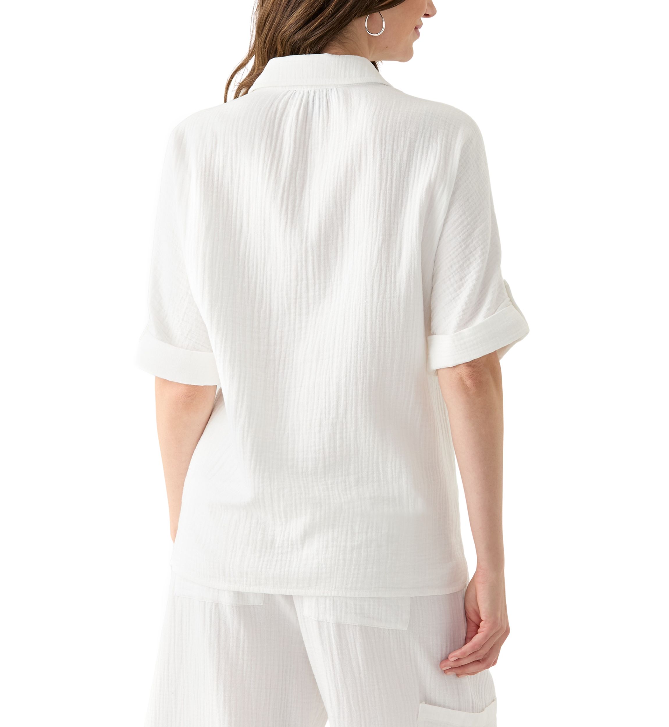 Womens Callista Crinkle Gauze Top