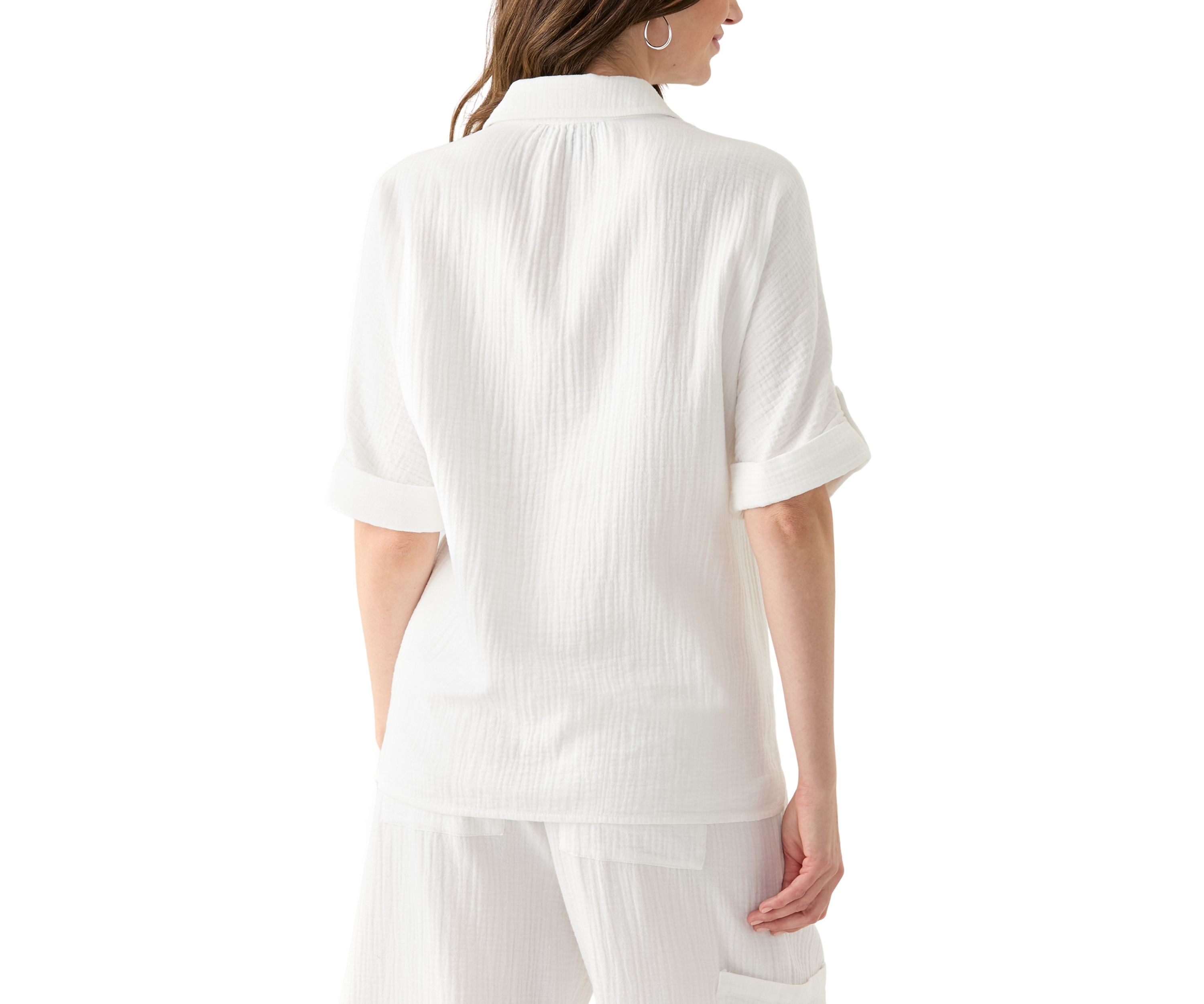 Womens Callista Crinkle Gauze Top
