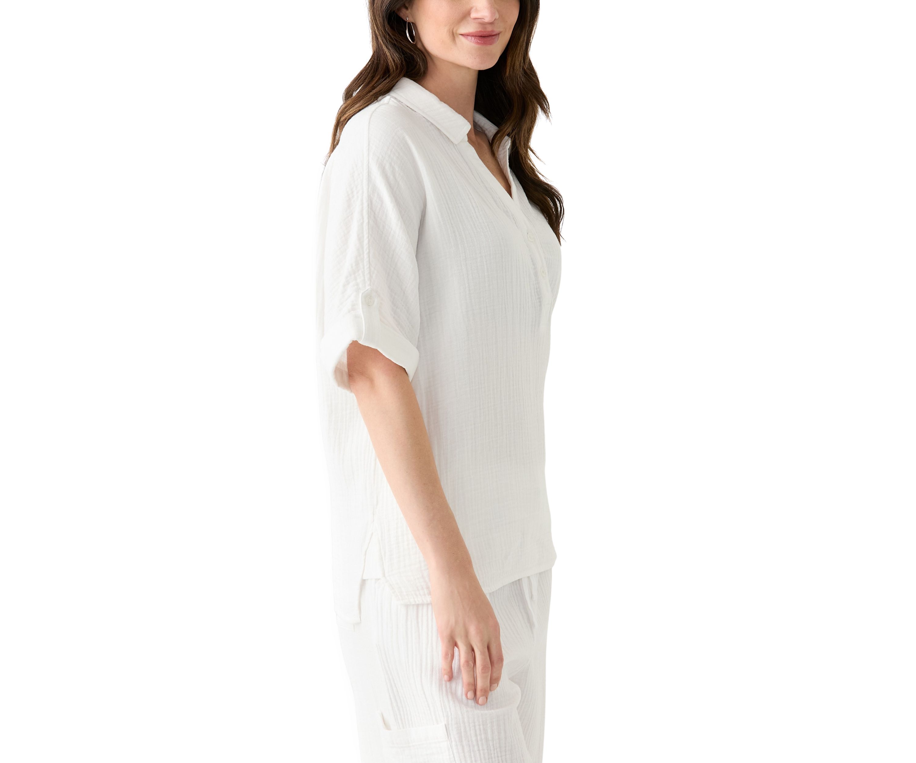 Womens Callista Crinkle Gauze Top